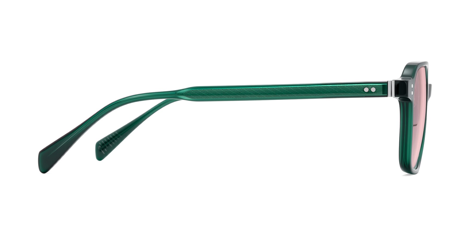Side of Schwedts in Emerald with Light Garnet Tinted Lenses