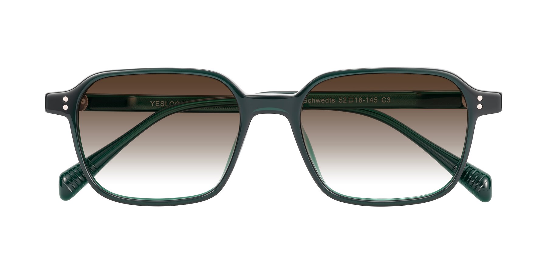 Folded Front of Schwedts in Emerald with Brown Gradient Lenses