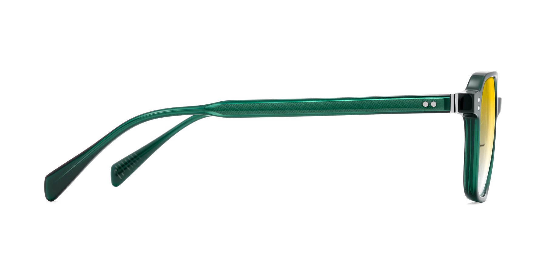 Side of Schwedts in Emerald with Yellow Gradient Lenses