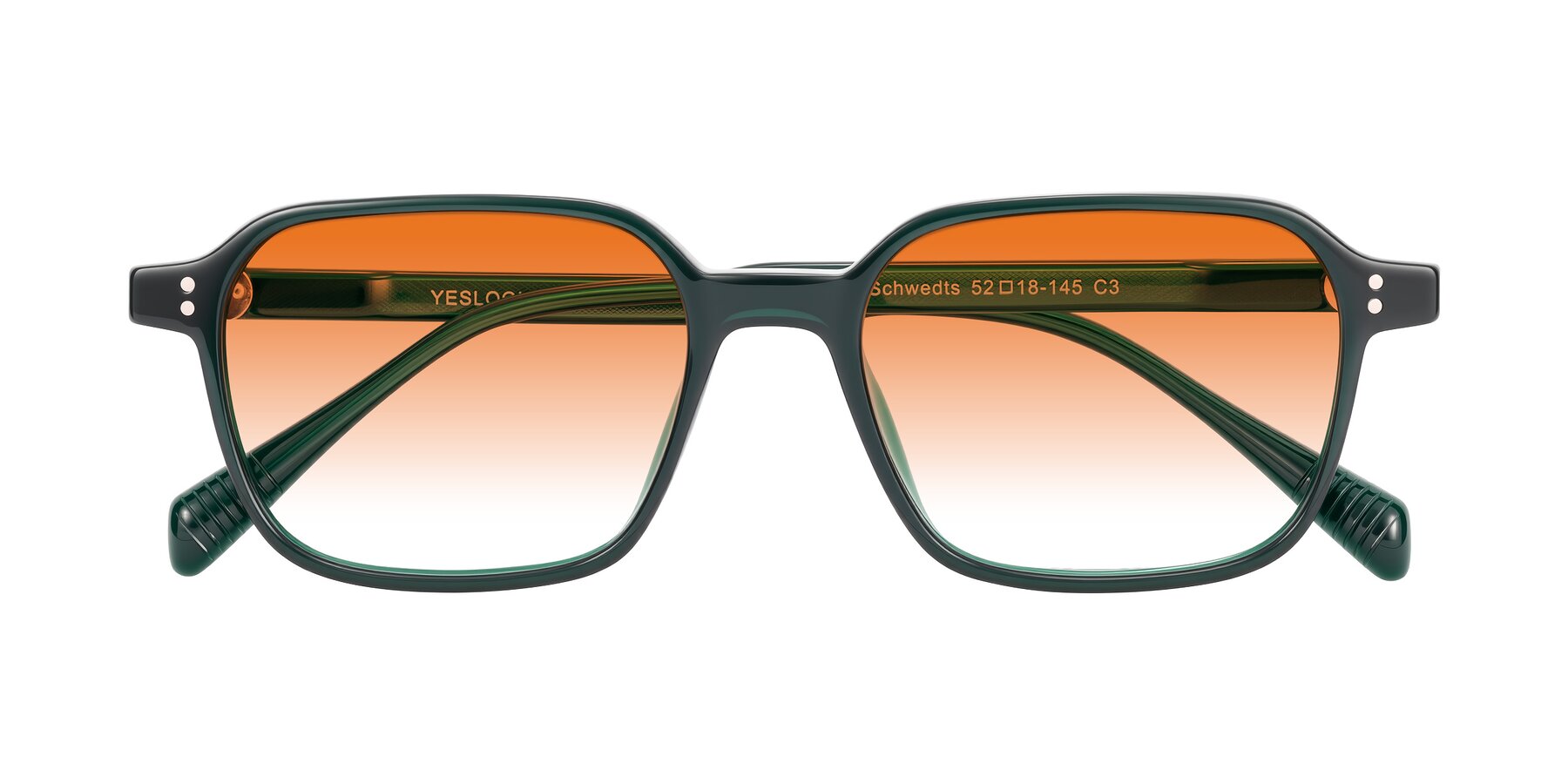 Folded Front of Schwedts in Emerald with Orange Gradient Lenses