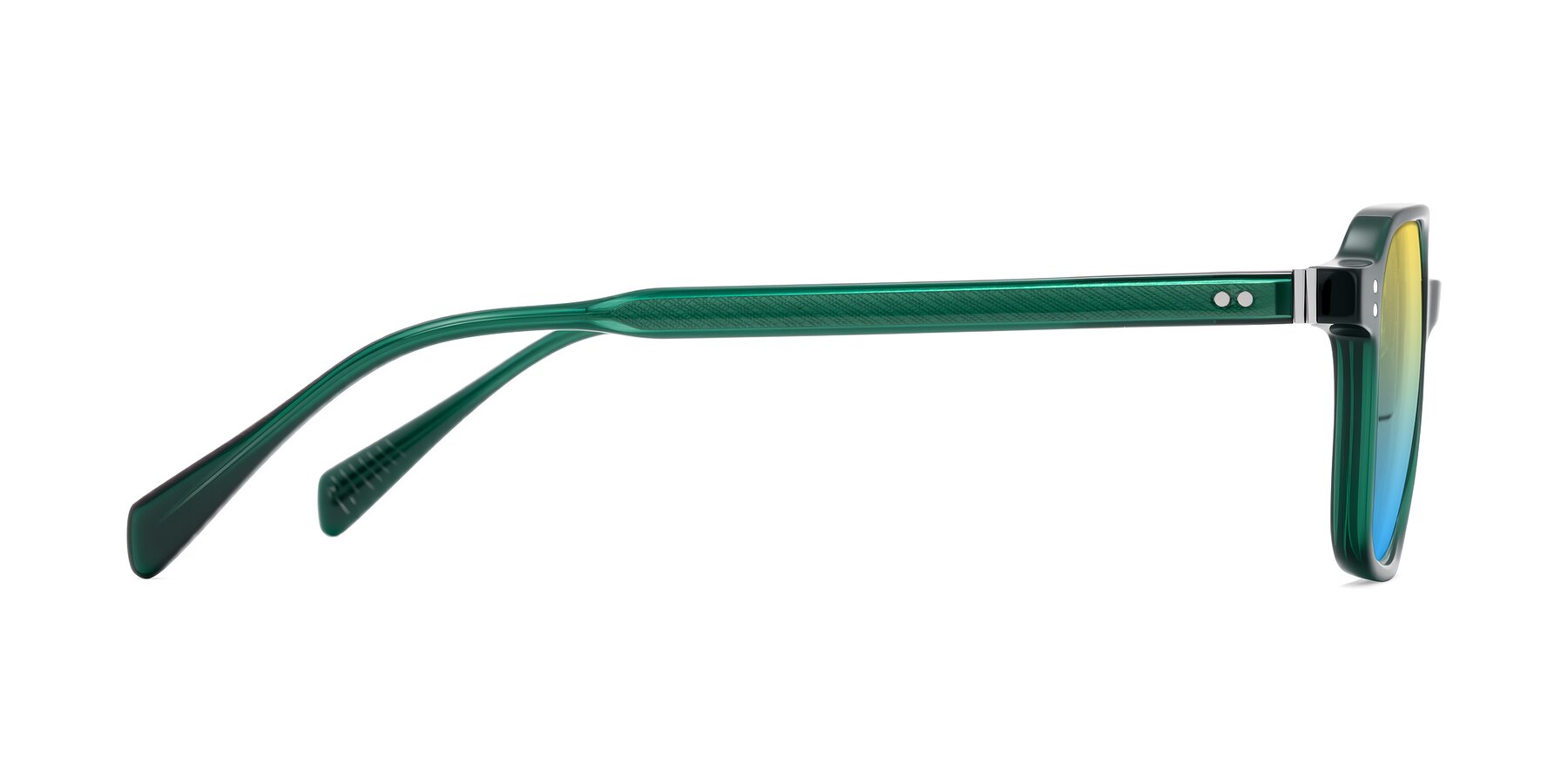 Side of Schwedts in Emerald with Yellow / Blue Gradient Lenses