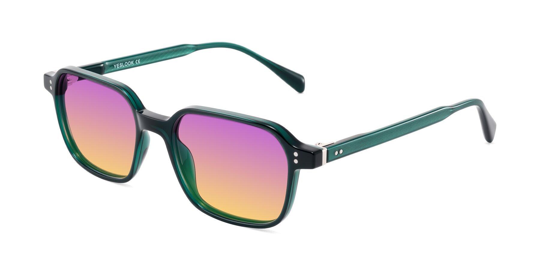 Angle of Schwedts in Emerald with Purple / Yellow Gradient Lenses