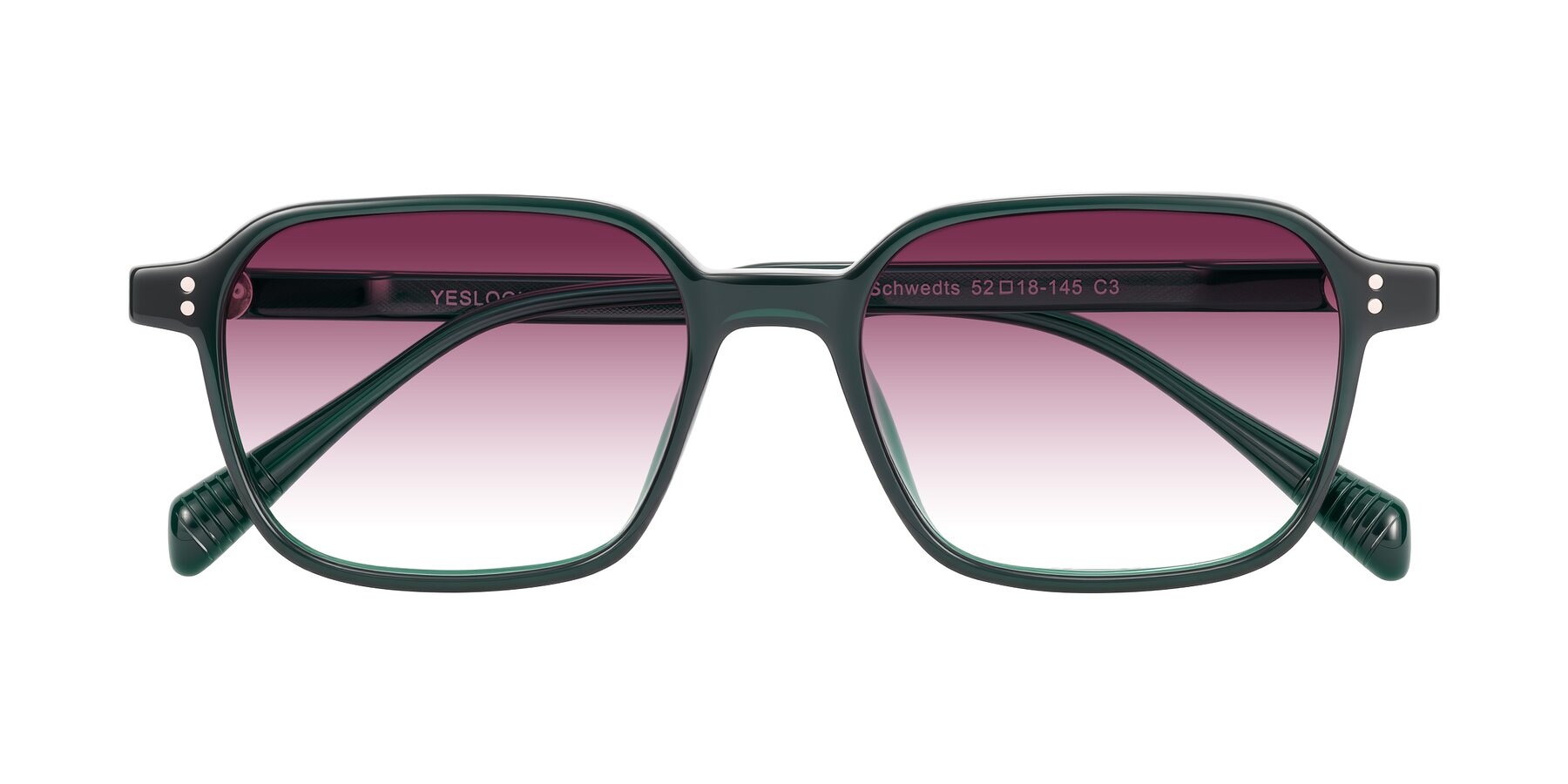 Folded Front of Schwedts in Emerald with Wine Gradient Lenses