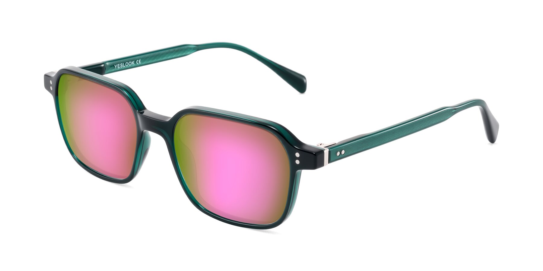 Angle of Schwedts in Emerald with Pink Mirrored Lenses