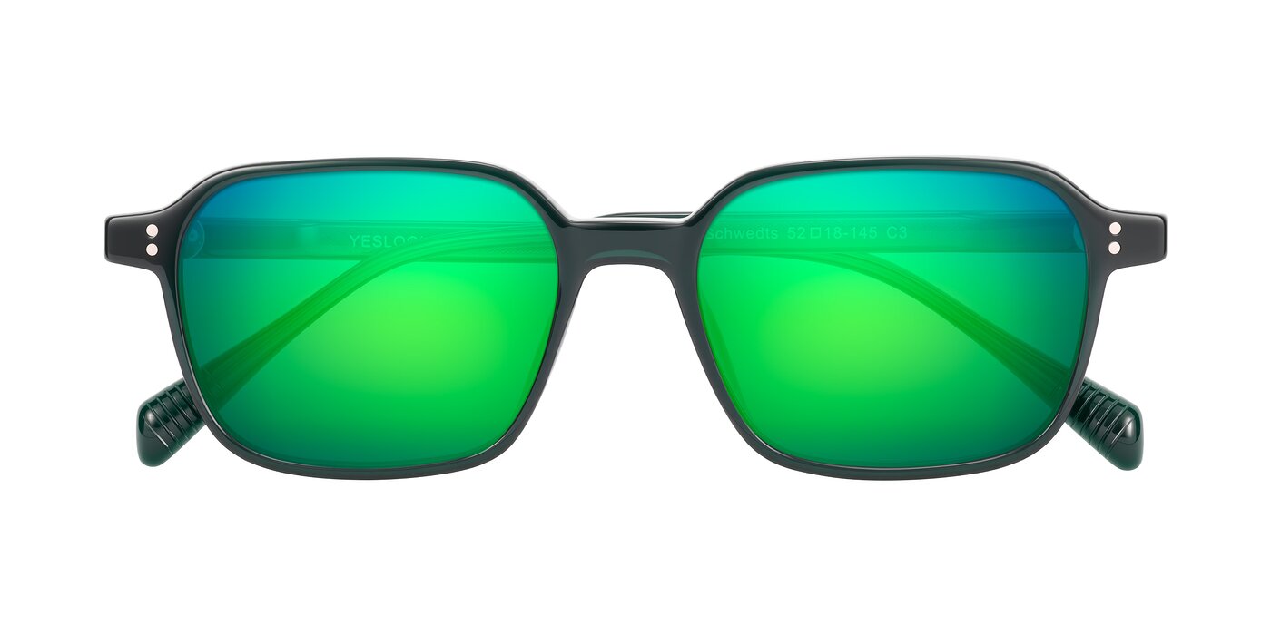 Schwedts - Emerald Flash Mirrored Sunglasses