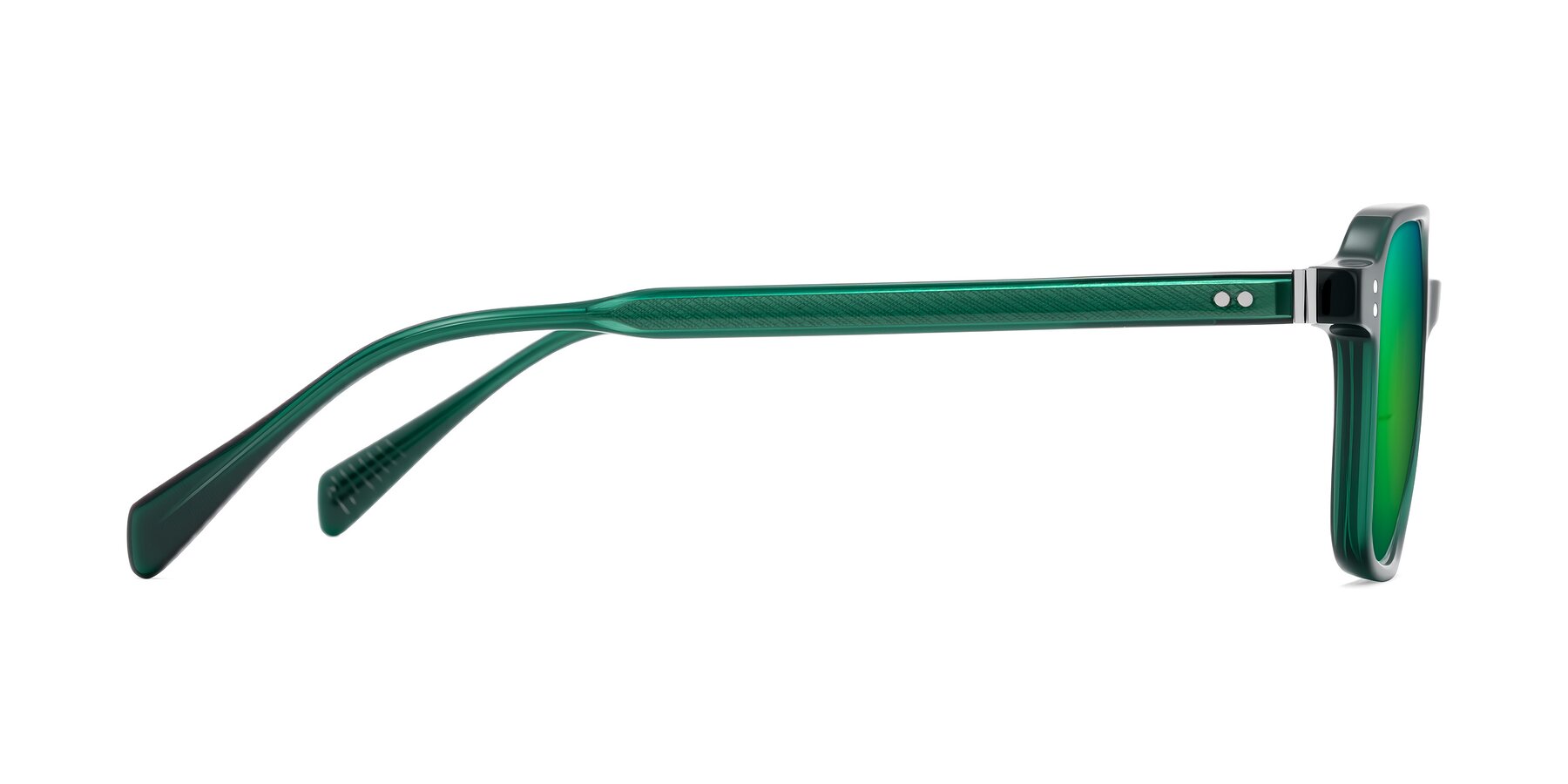 Side of Schwedts in Emerald with Green Mirrored Lenses
