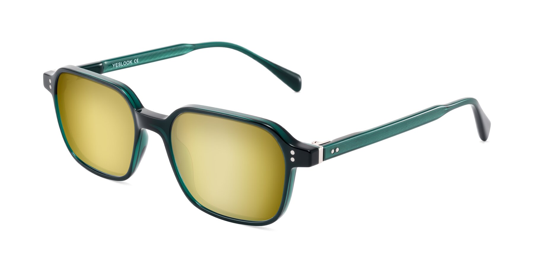 Angle of Schwedts in Emerald with Gold Mirrored Lenses
