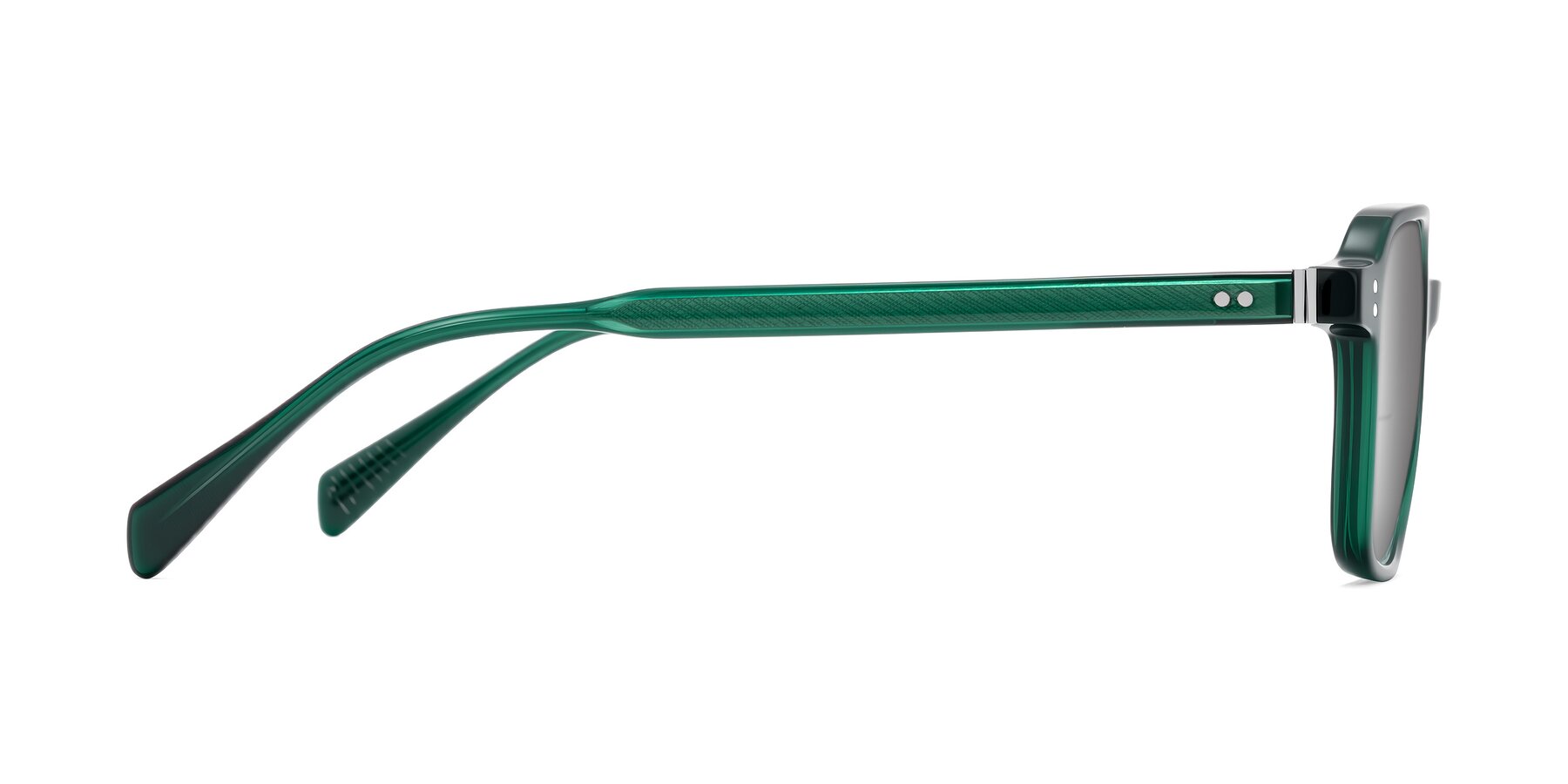Side of Schwedts in Emerald with Silver Mirrored Lenses