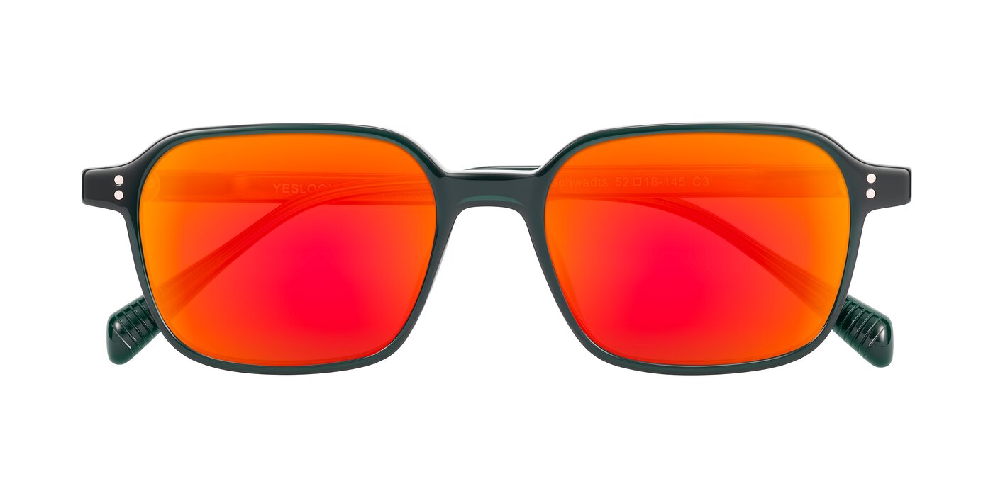 Schwedts - Emerald Flash Mirrored Sunglasses