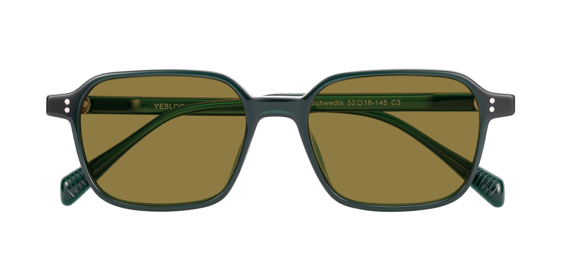 Folded Front of Schwedts in Emerald with Brown Polarized Lenses