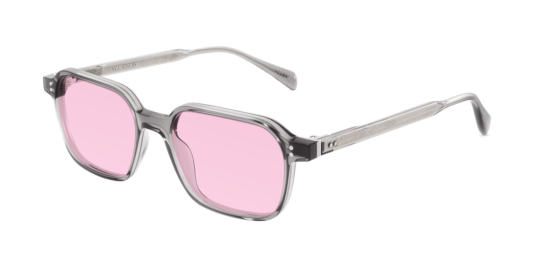 Angle of Schwedts in Gray with Light Pink Tinted Lenses