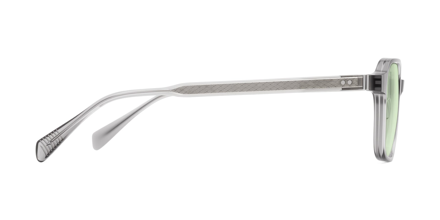 Side of Schwedts in Gray with Light Green Tinted Lenses