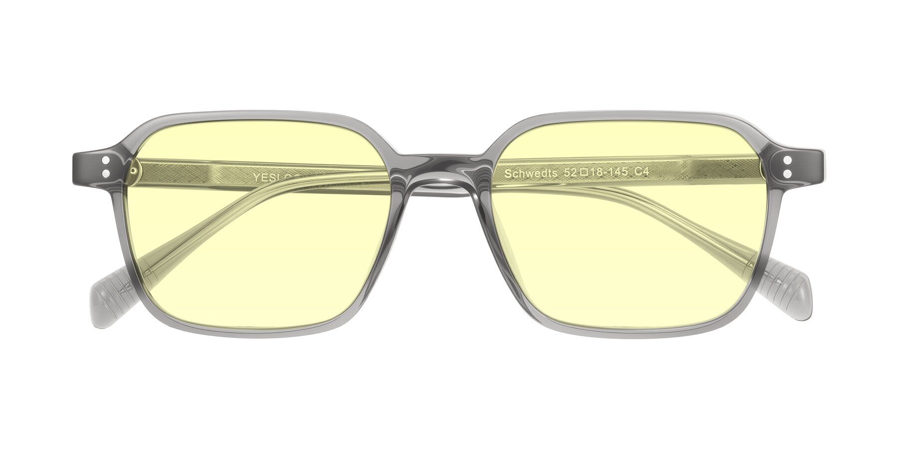 Folded Front of Schwedts in Gray with Light Yellow Tinted Lenses