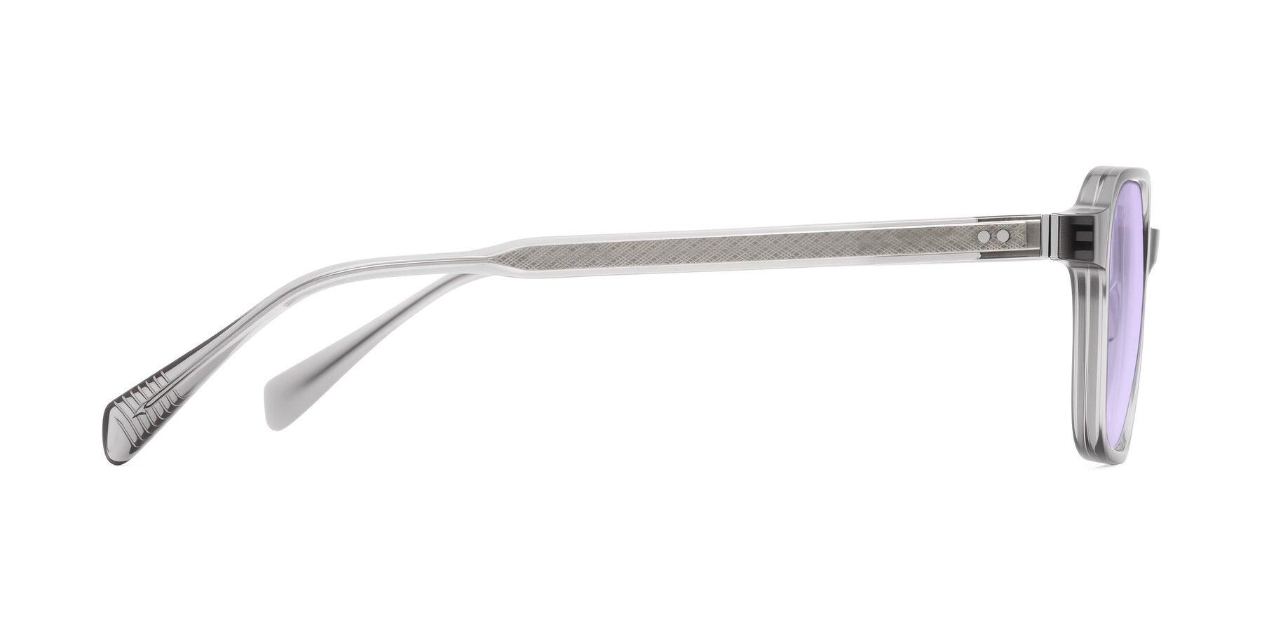 Side of Schwedts in Gray with Light Purple Tinted Lenses