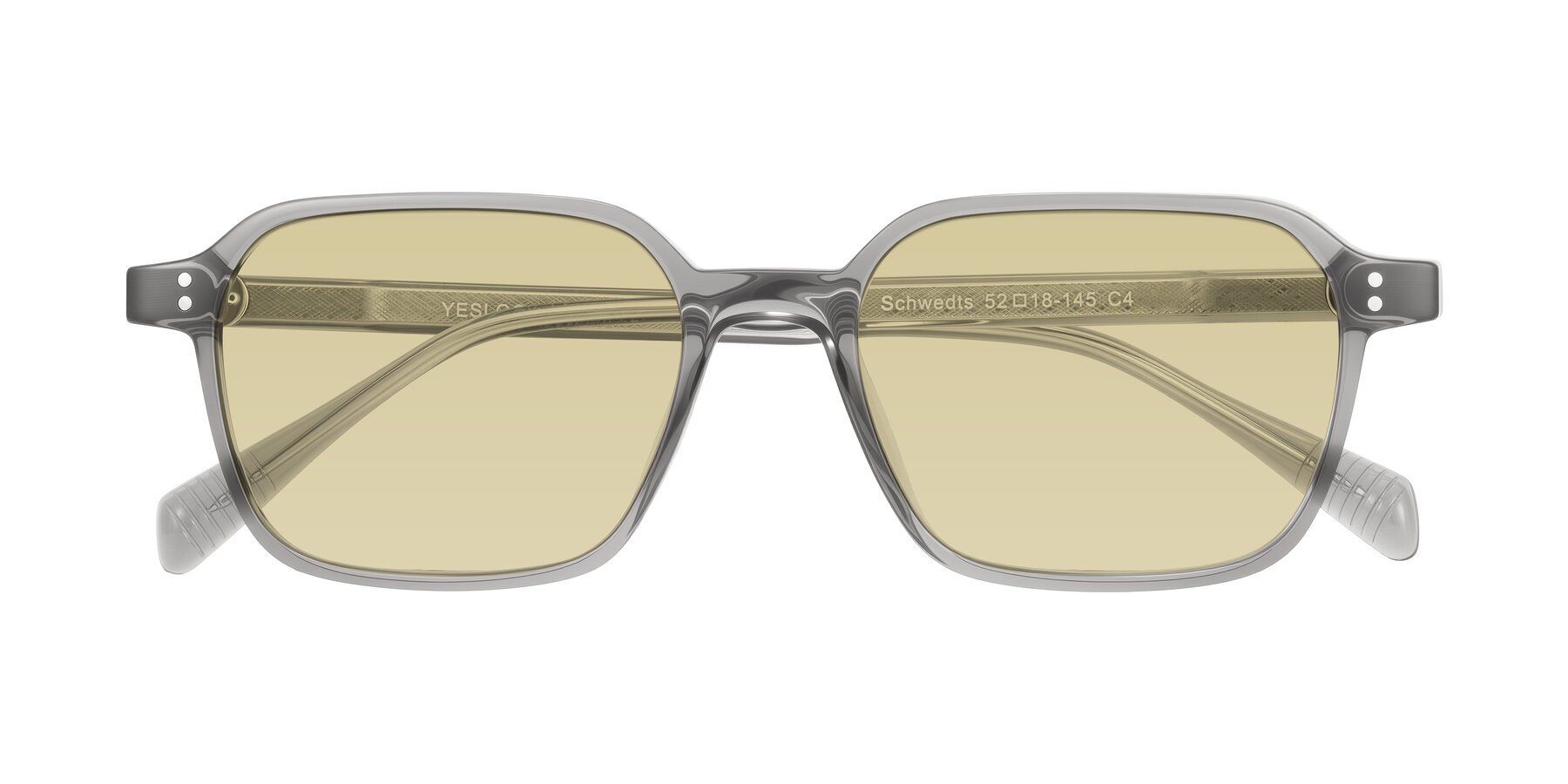Folded Front of Schwedts in Gray with Light Champagne Tinted Lenses