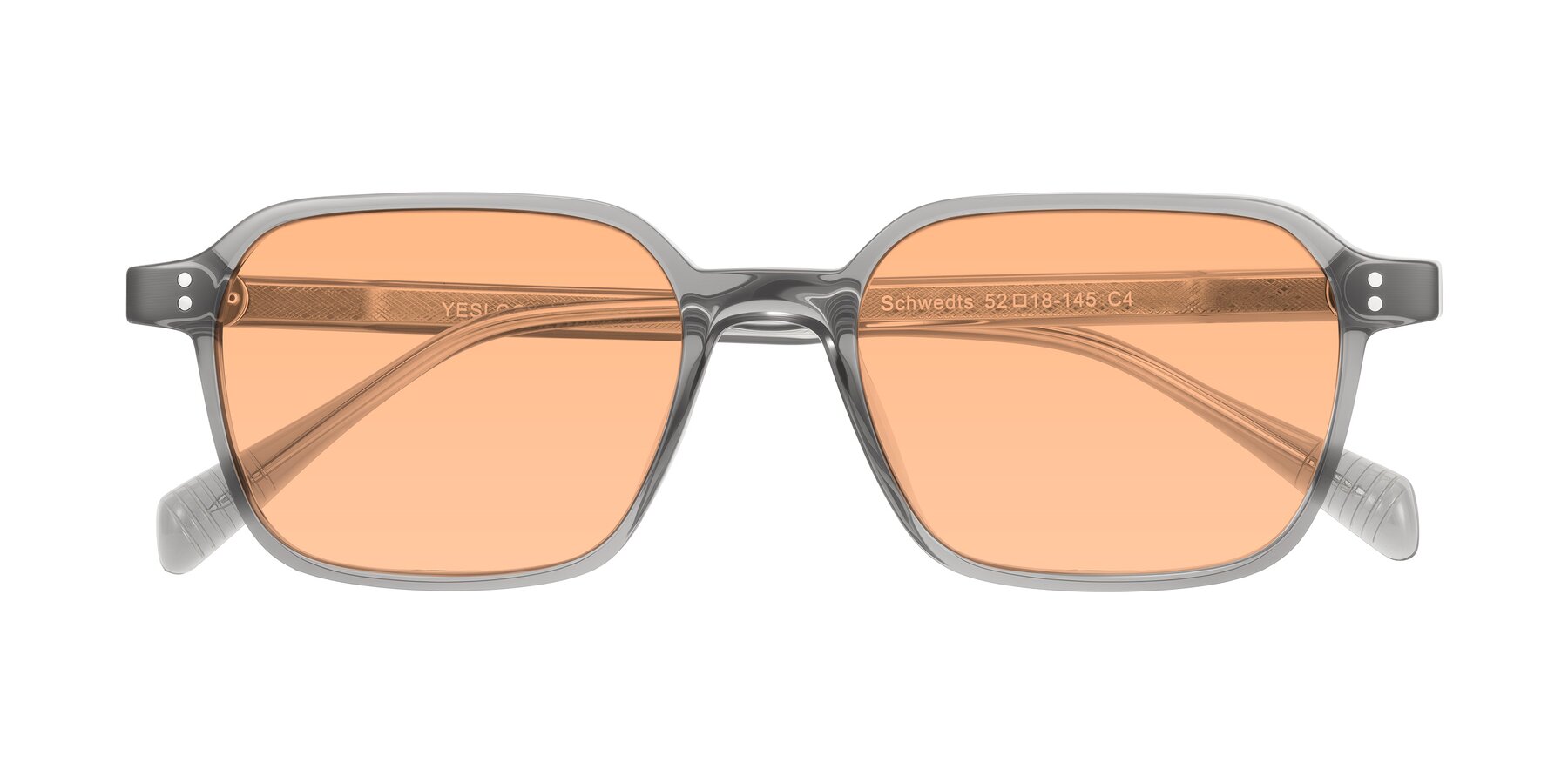 Folded Front of Schwedts in Gray with Light Orange Tinted Lenses