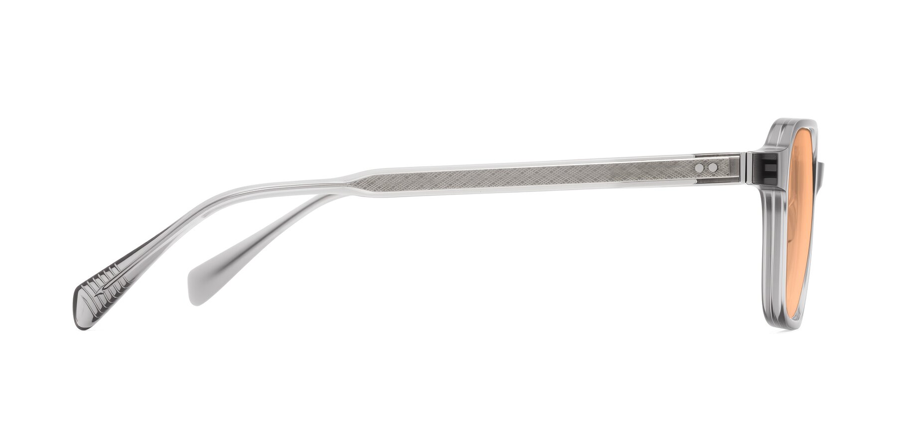 Side of Schwedts in Gray with Light Orange Tinted Lenses