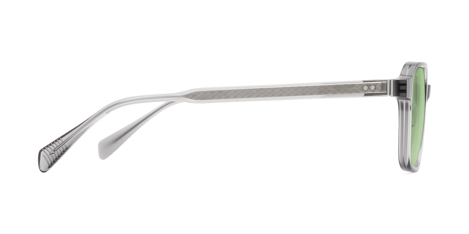 Side of Schwedts in Gray with Medium Green Tinted Lenses