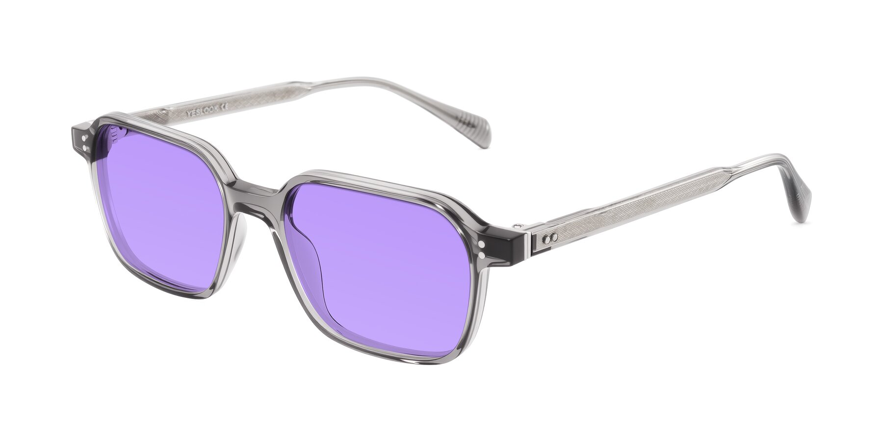 Angle of Schwedts in Gray with Medium Purple Tinted Lenses