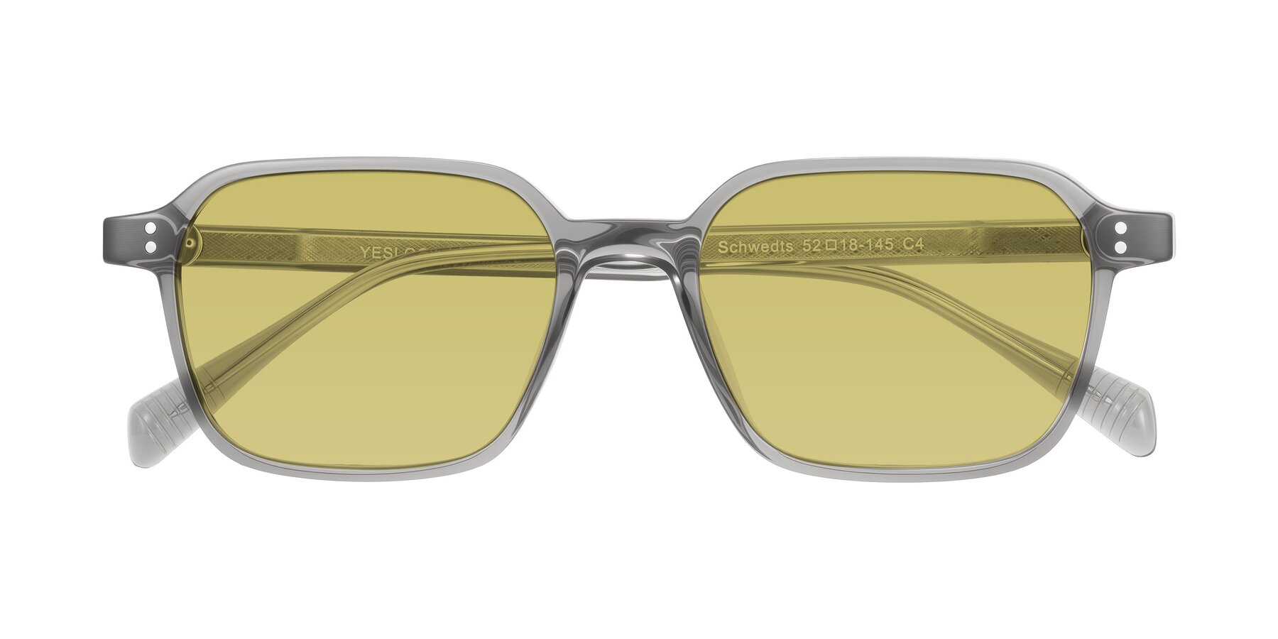 Folded Front of Schwedts in Gray with Medium Champagne Tinted Lenses