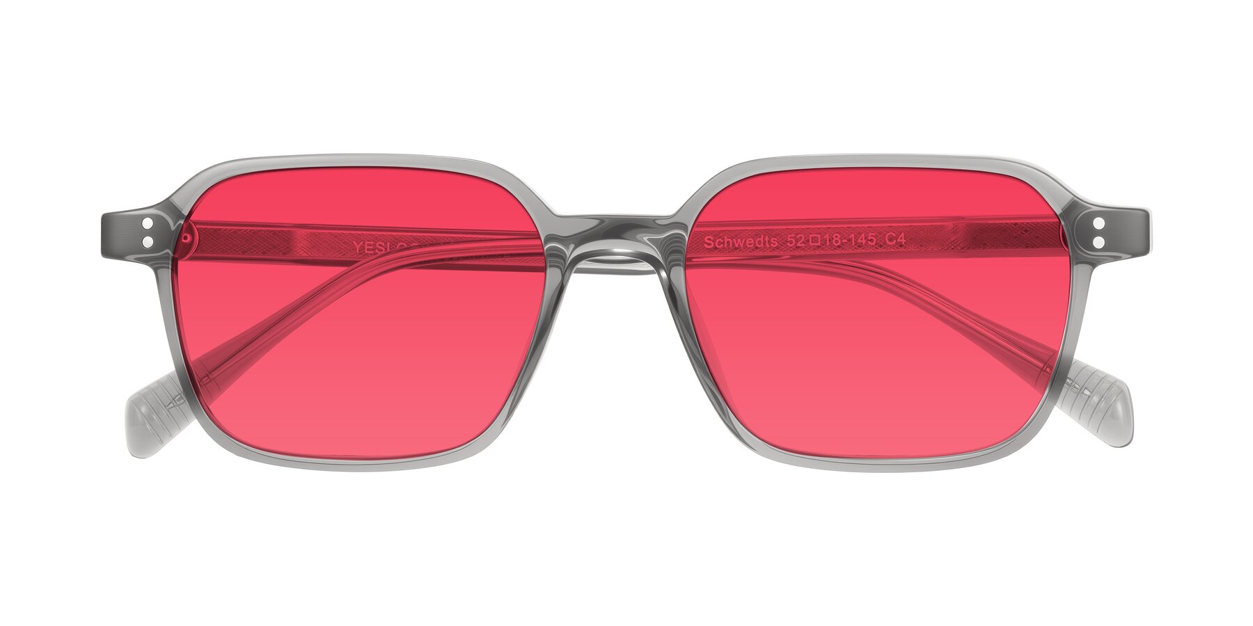 Folded Front of Schwedts in Gray with Red Tinted Lenses