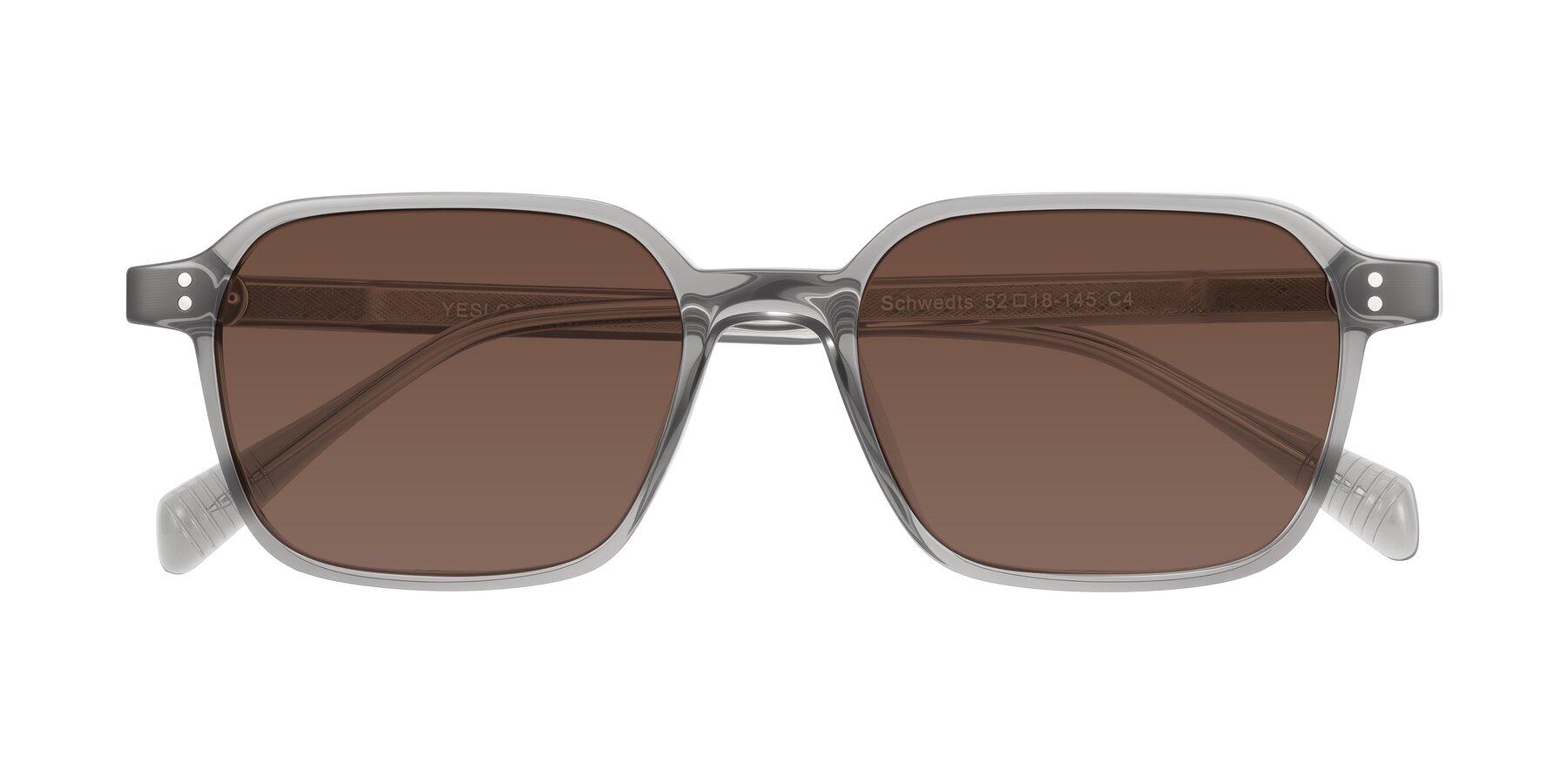 Folded Front of Schwedts in Gray with Brown Tinted Lenses