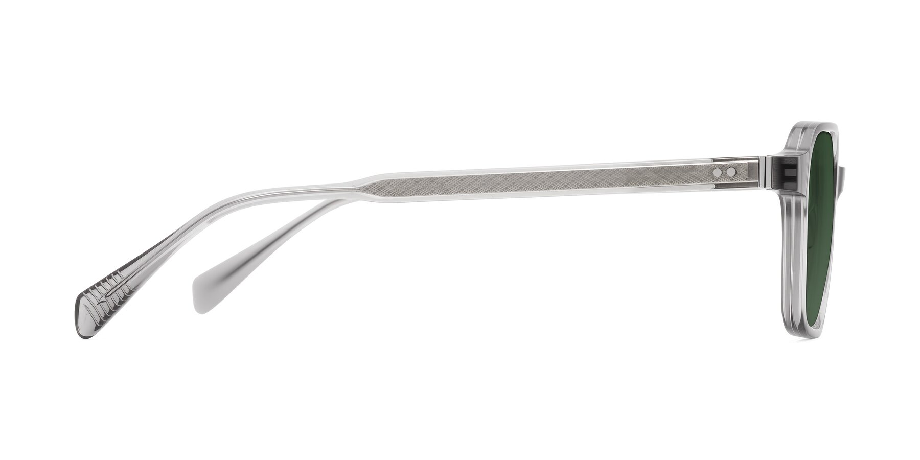 Side of Schwedts in Gray with Green Tinted Lenses