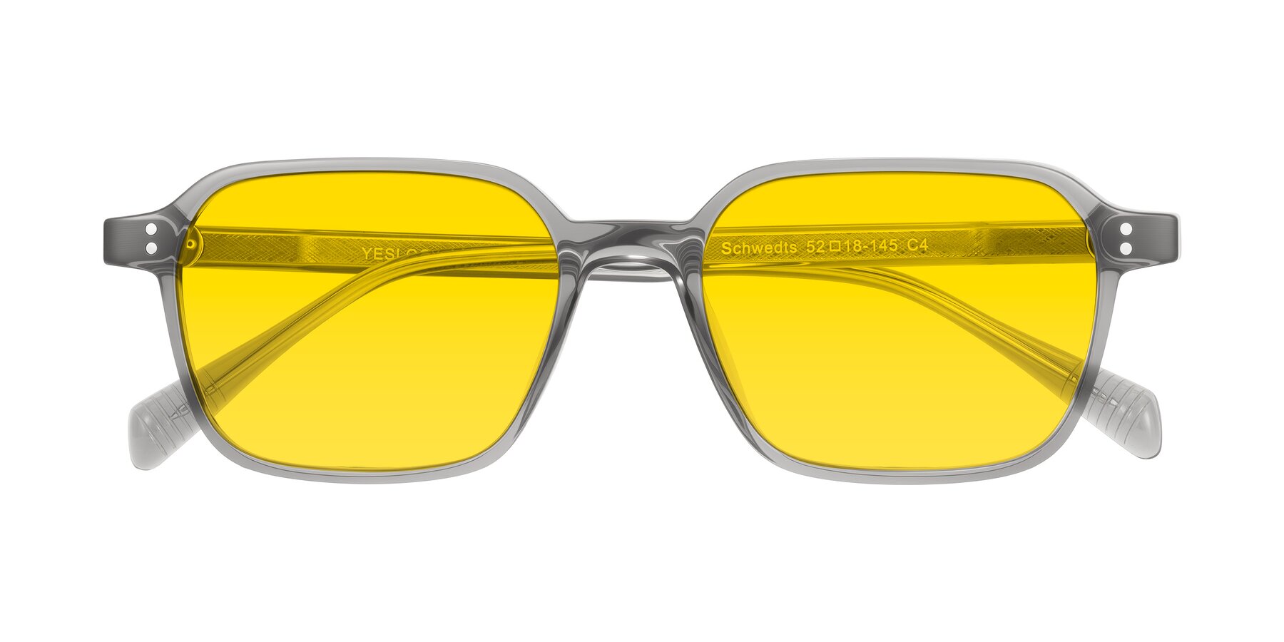 Folded Front of Schwedts in Gray with Yellow Tinted Lenses