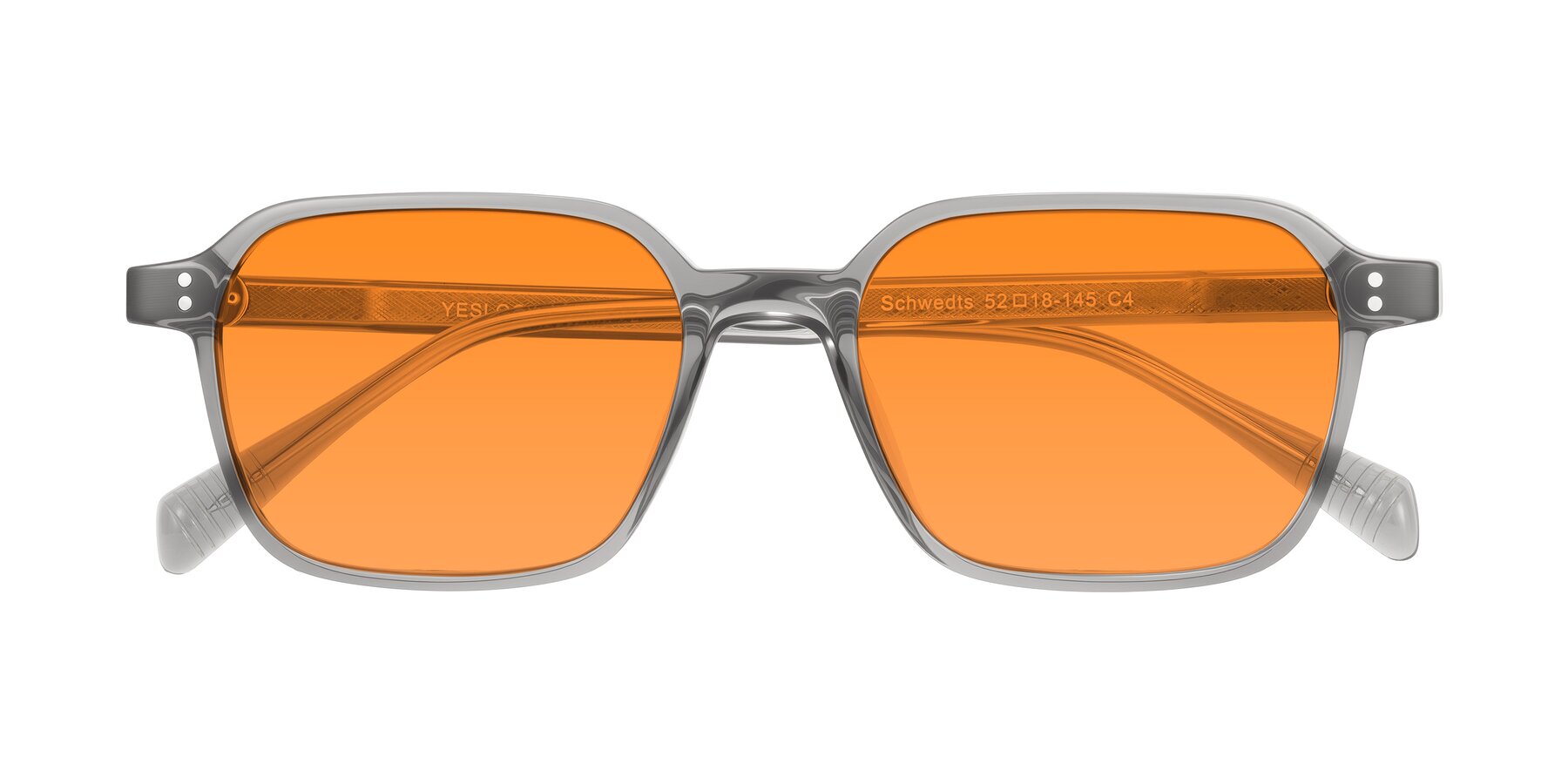 Folded Front of Schwedts in Gray with Orange Tinted Lenses
