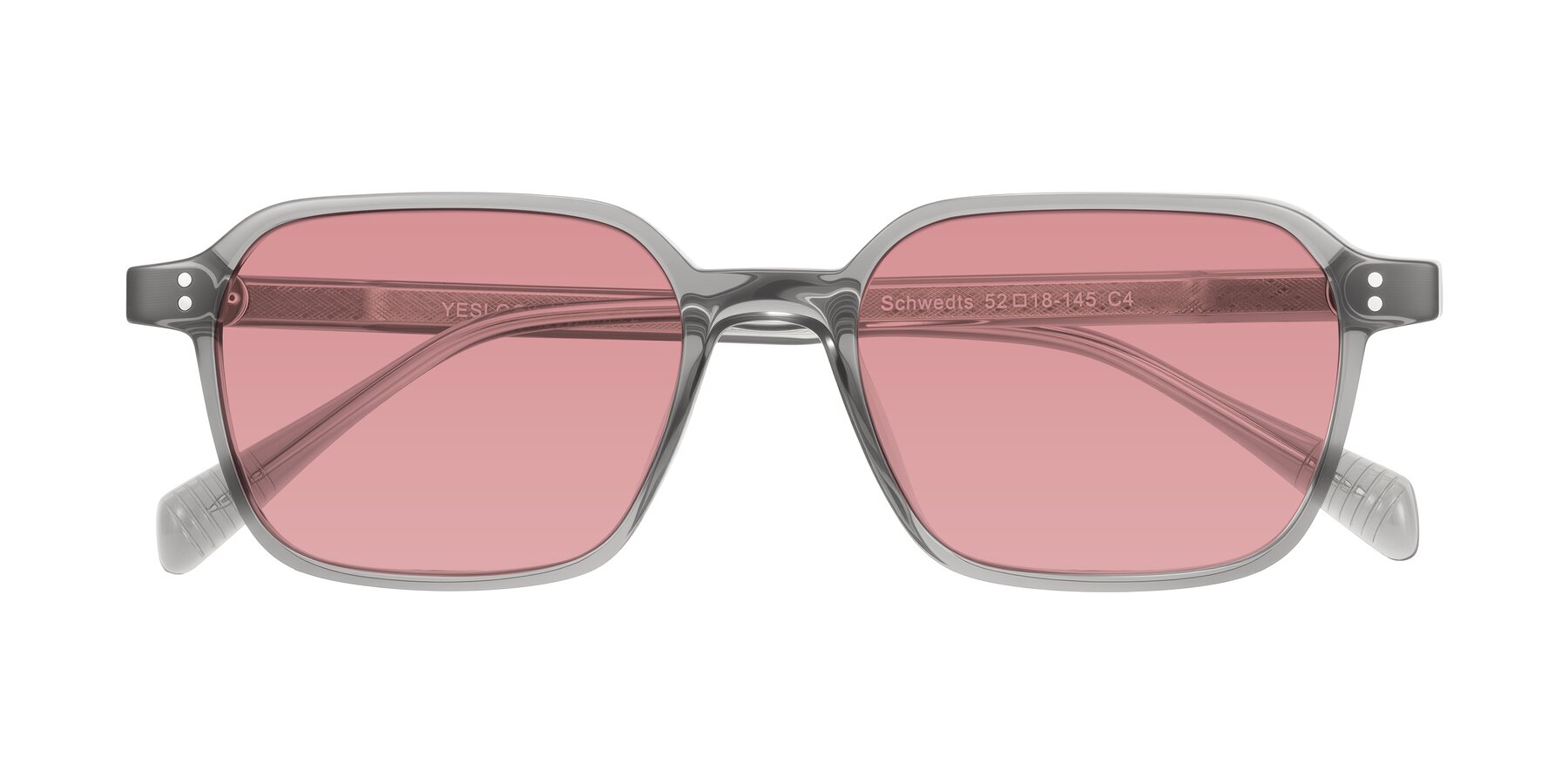 Folded Front of Schwedts in Gray with Medium Garnet Tinted Lenses