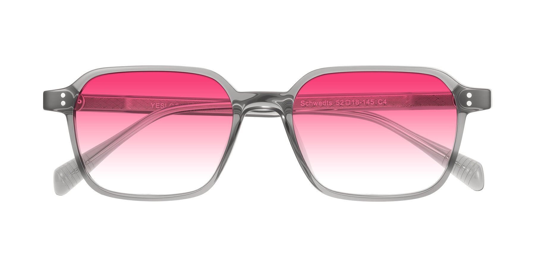 Folded Front of Schwedts in Gray with Pink Gradient Lenses