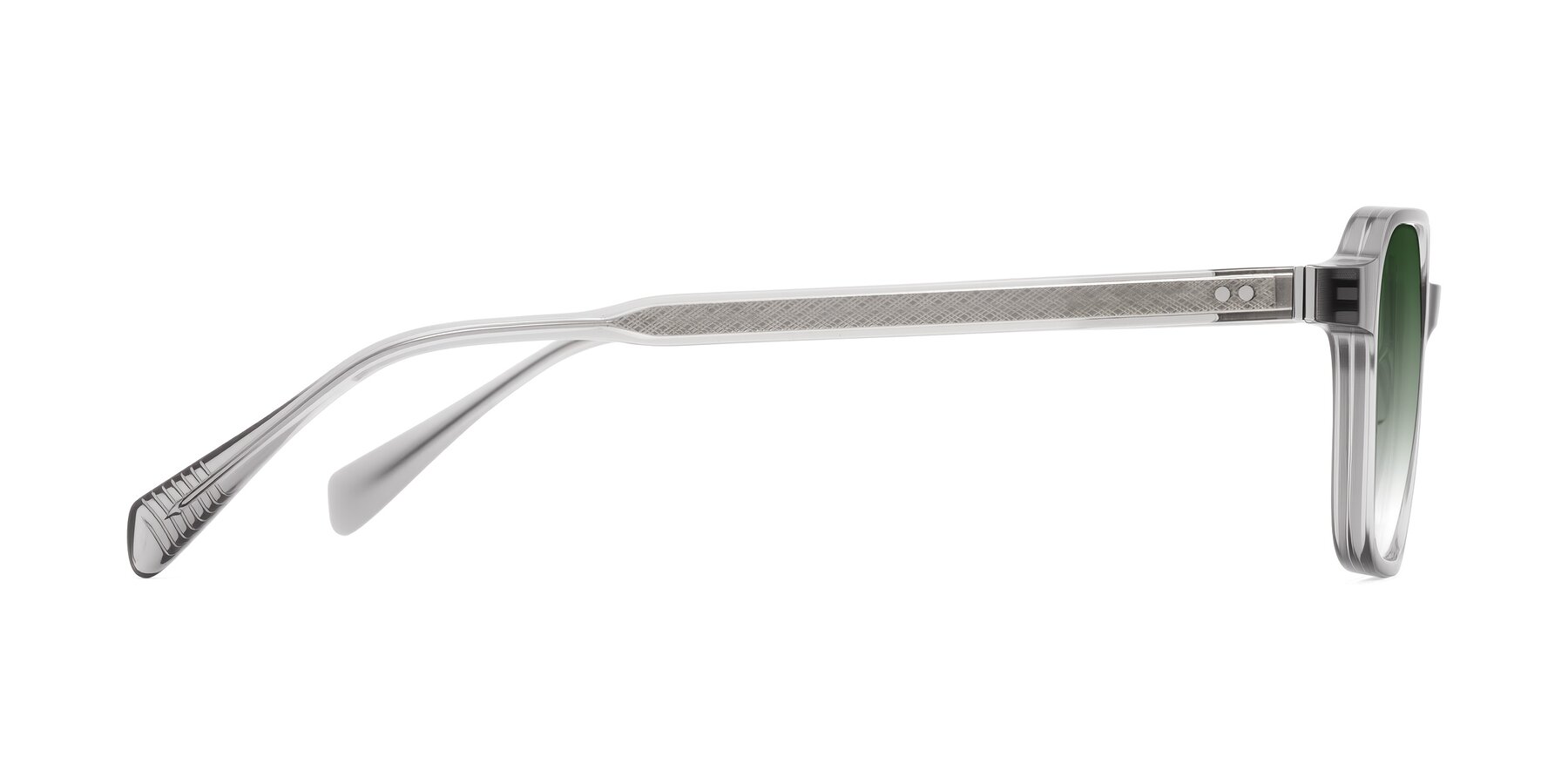 Side of Schwedts in Gray with Green Gradient Lenses