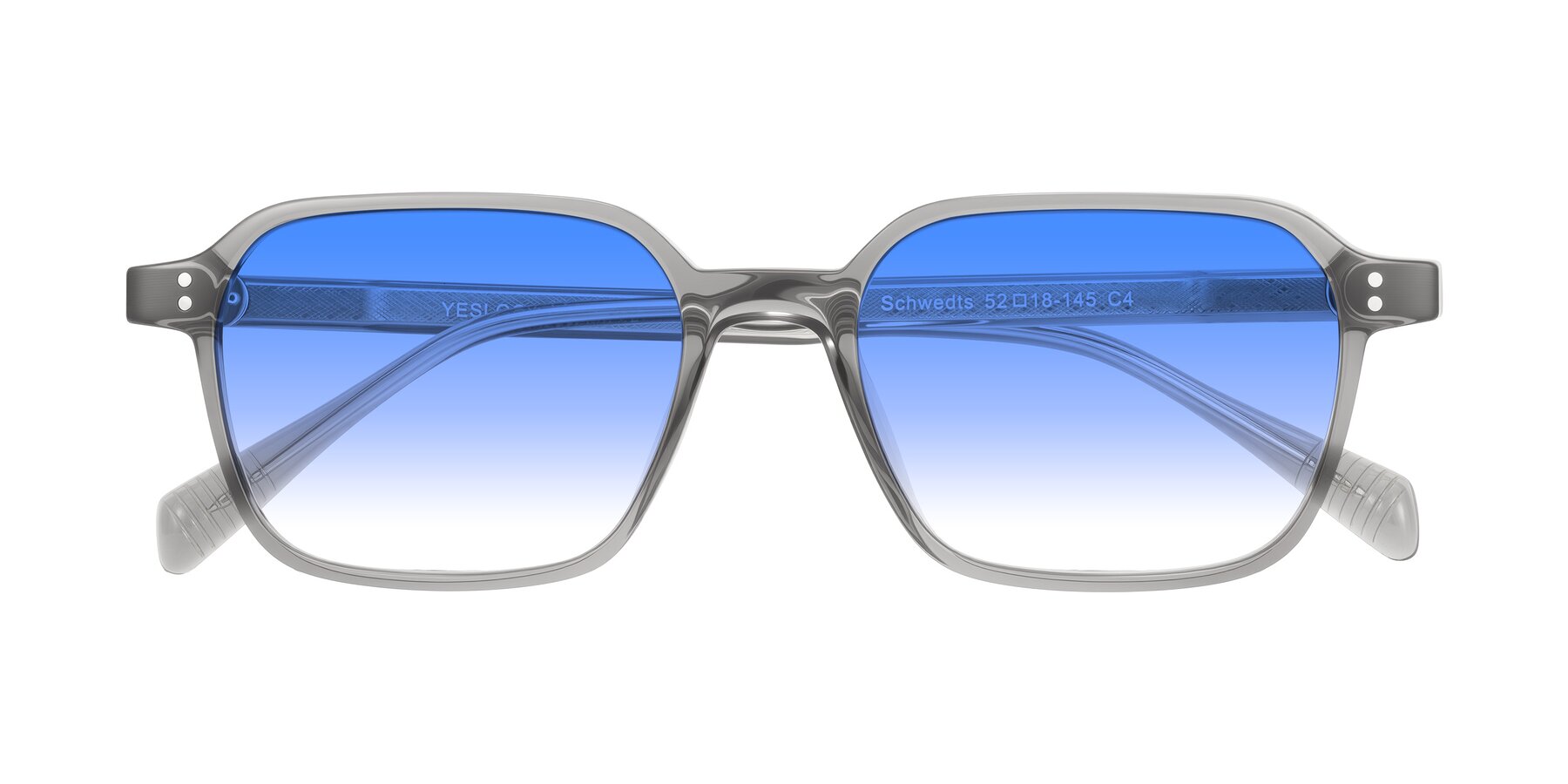 Folded Front of Schwedts in Gray with Blue Gradient Lenses