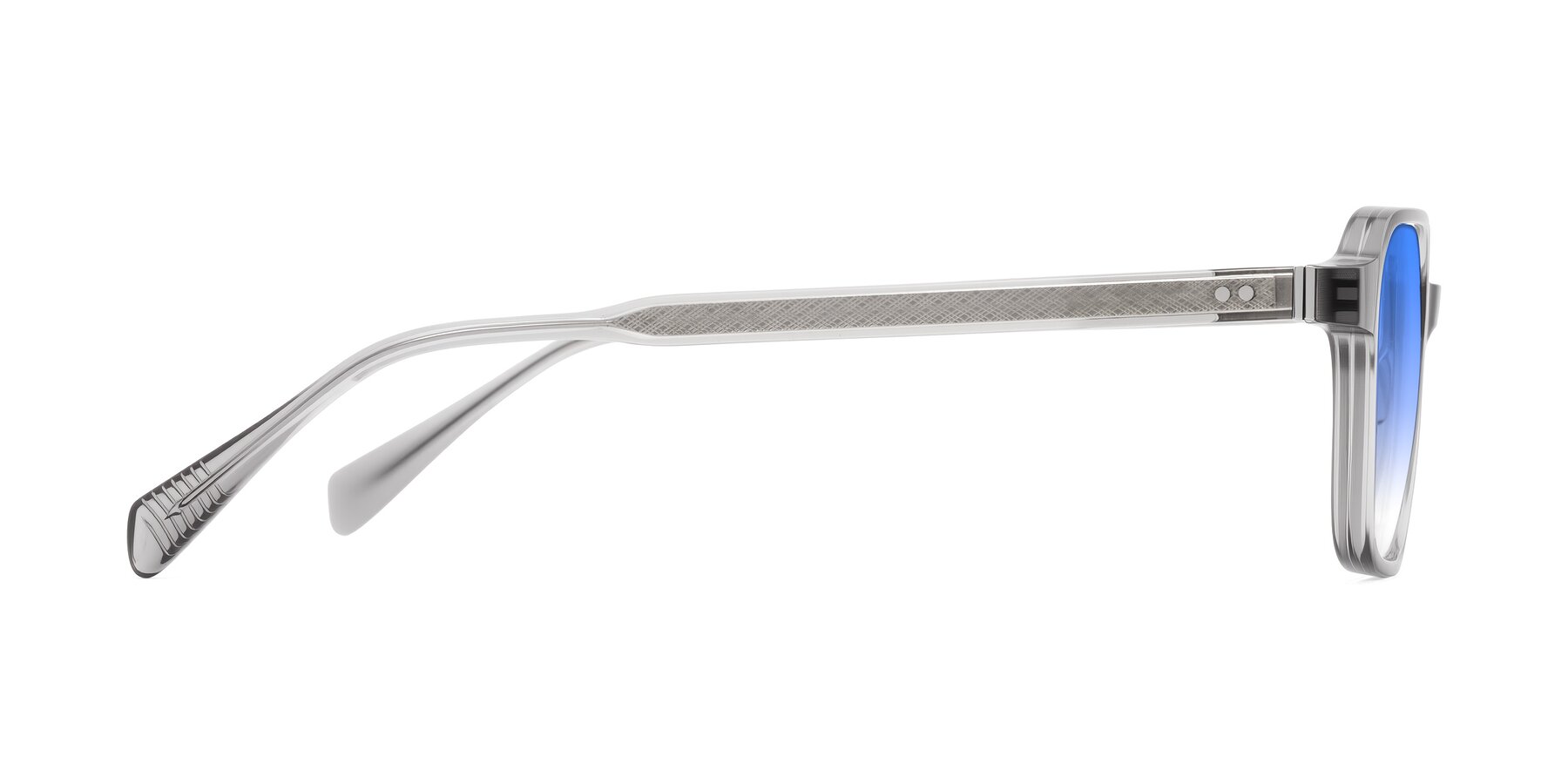 Side of Schwedts in Gray with Blue Gradient Lenses