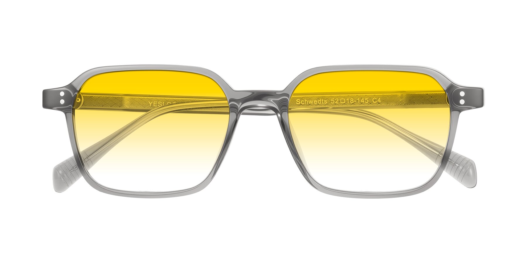 Folded Front of Schwedts in Gray with Yellow Gradient Lenses