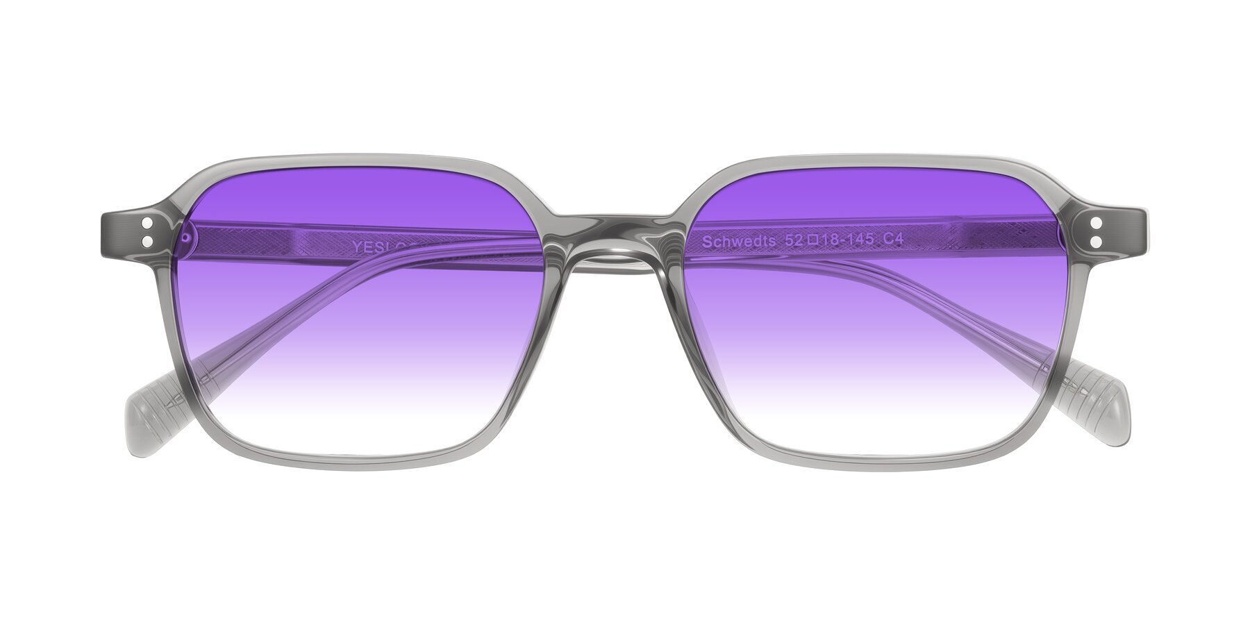 Folded Front of Schwedts in Gray with Purple Gradient Lenses