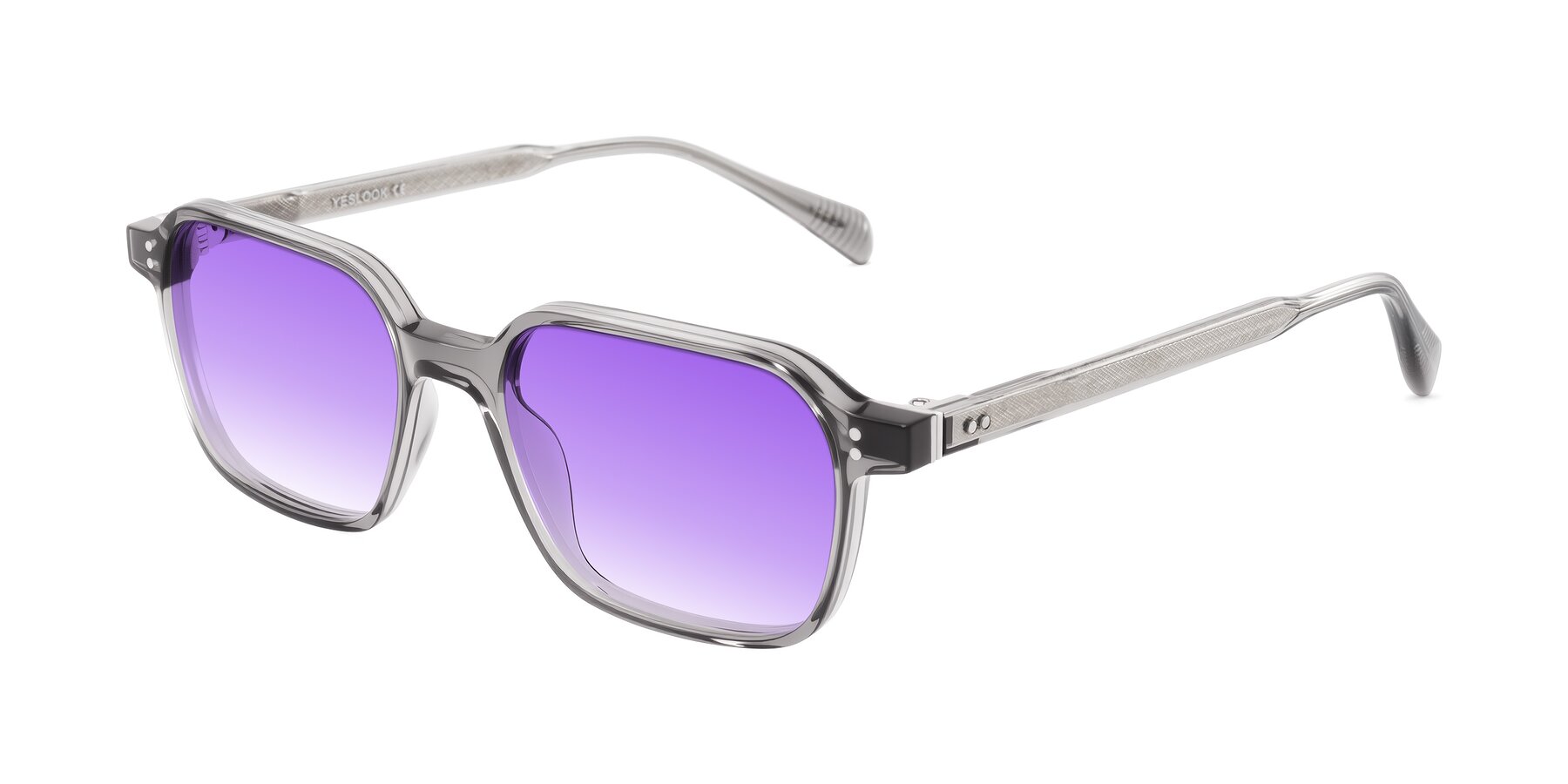 Angle of Schwedts in Gray with Purple Gradient Lenses