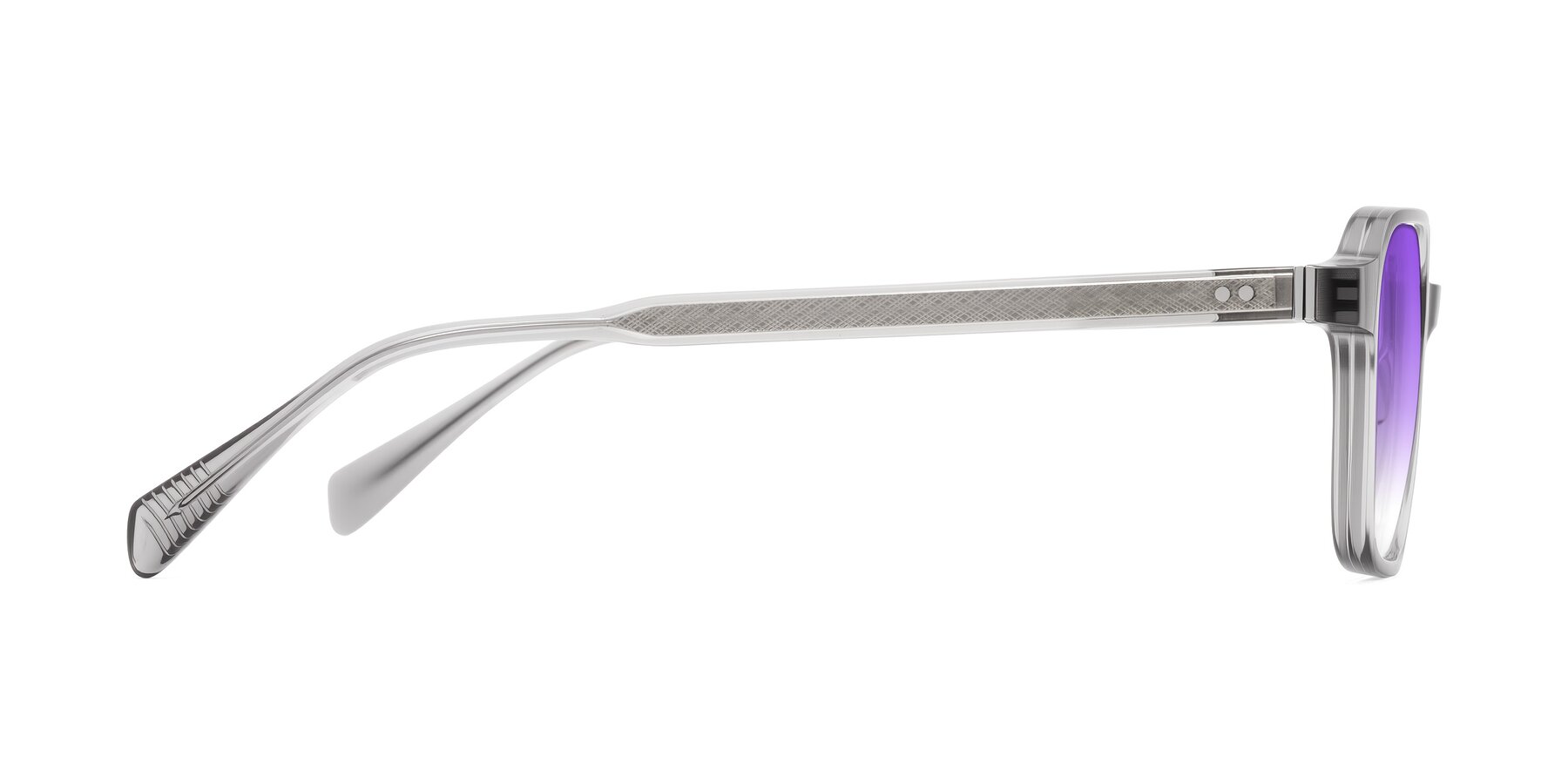 Side of Schwedts in Gray with Purple Gradient Lenses