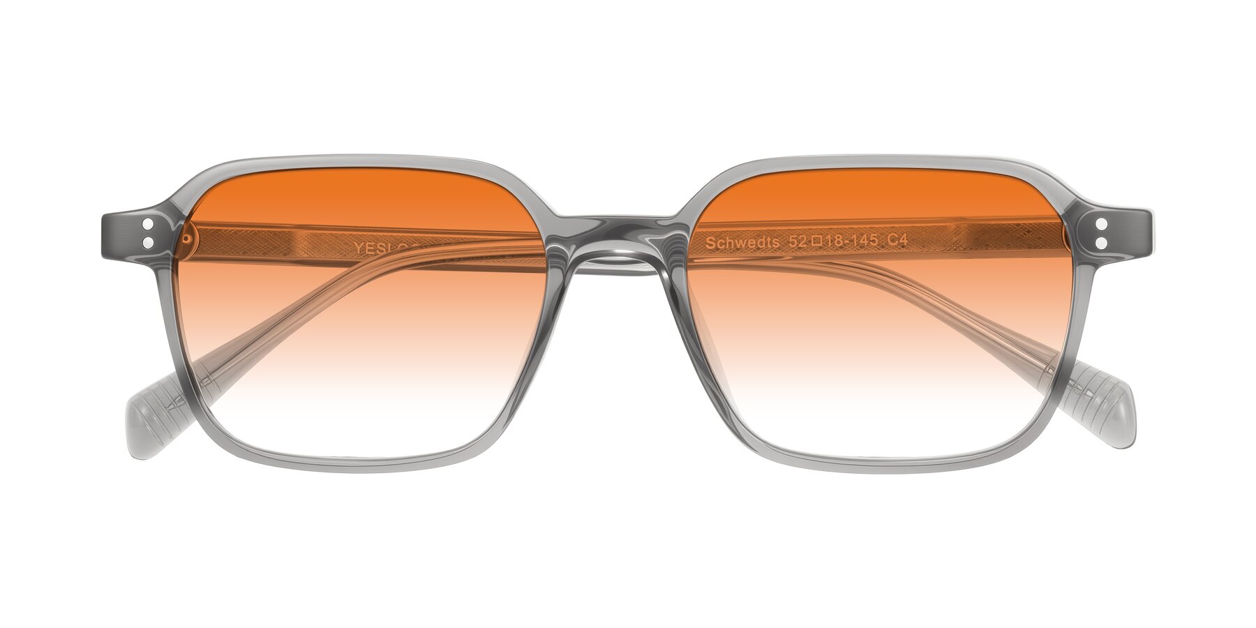 Folded Front of Schwedts in Gray with Orange Gradient Lenses
