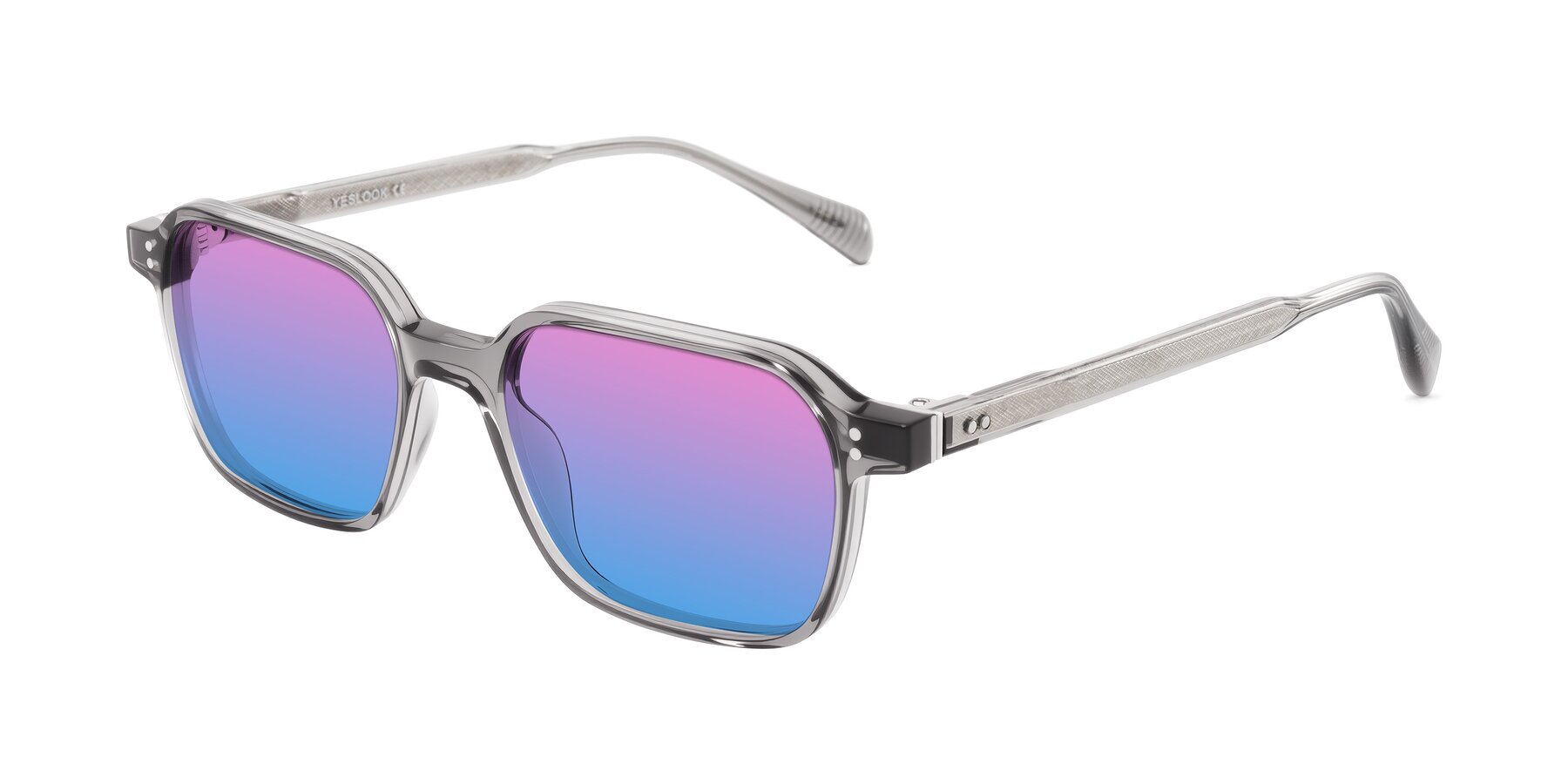 Angle of Schwedts in Gray with Pink / Blue Gradient Lenses