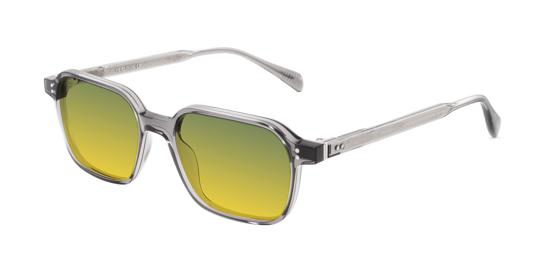 Angle of Schwedts in Gray with Green / Yellow Gradient Lenses
