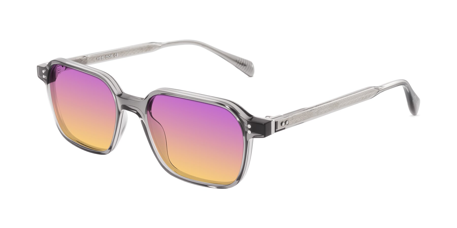 Angle of Schwedts in Gray with Purple / Yellow Gradient Lenses