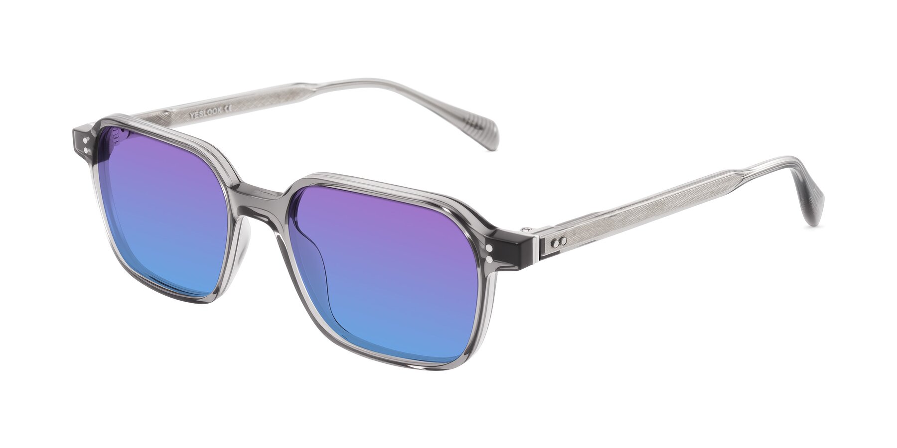 Angle of Schwedts in Gray with Purple / Blue Gradient Lenses
