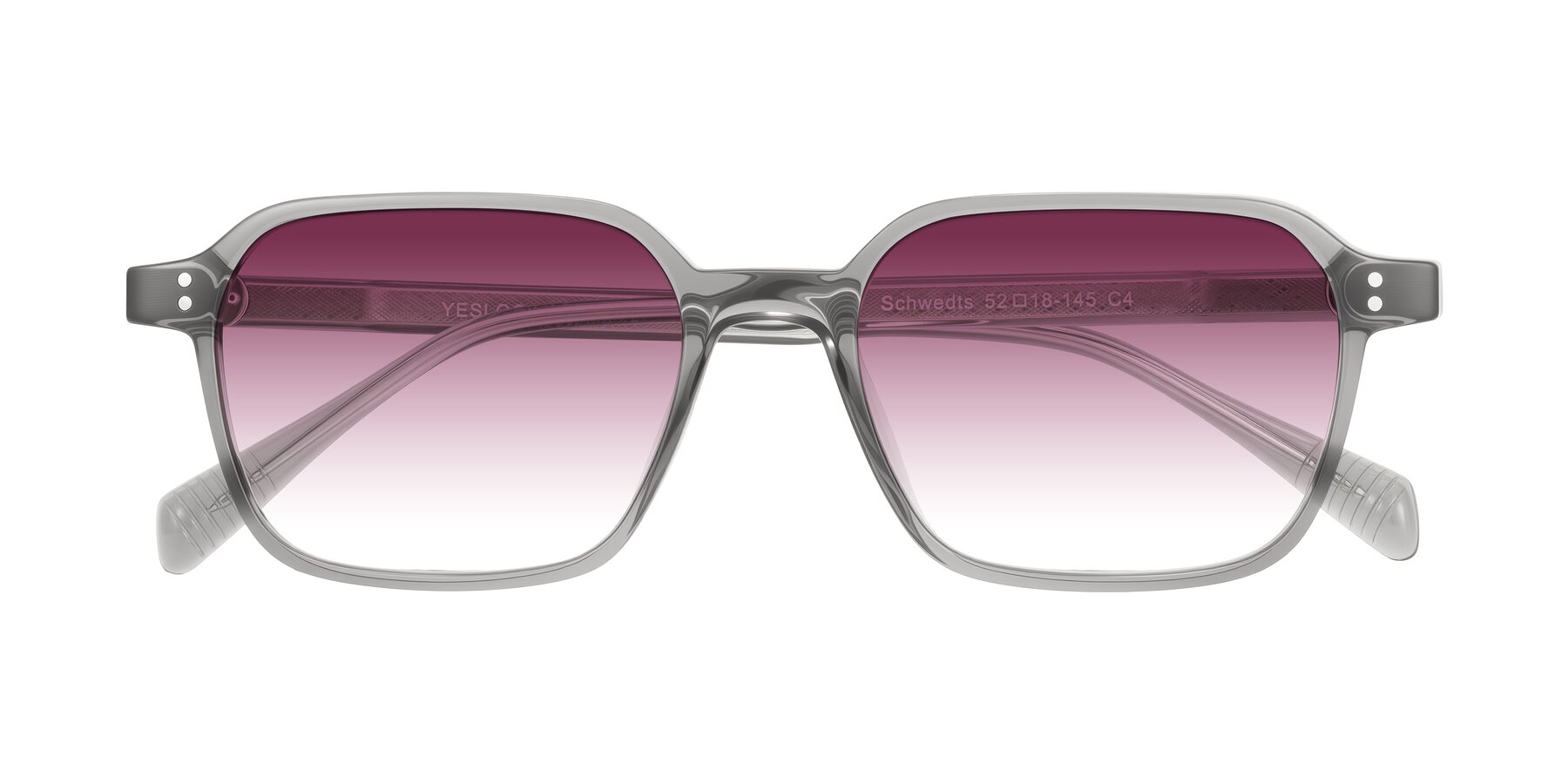 Folded Front of Schwedts in Gray with Wine Gradient Lenses