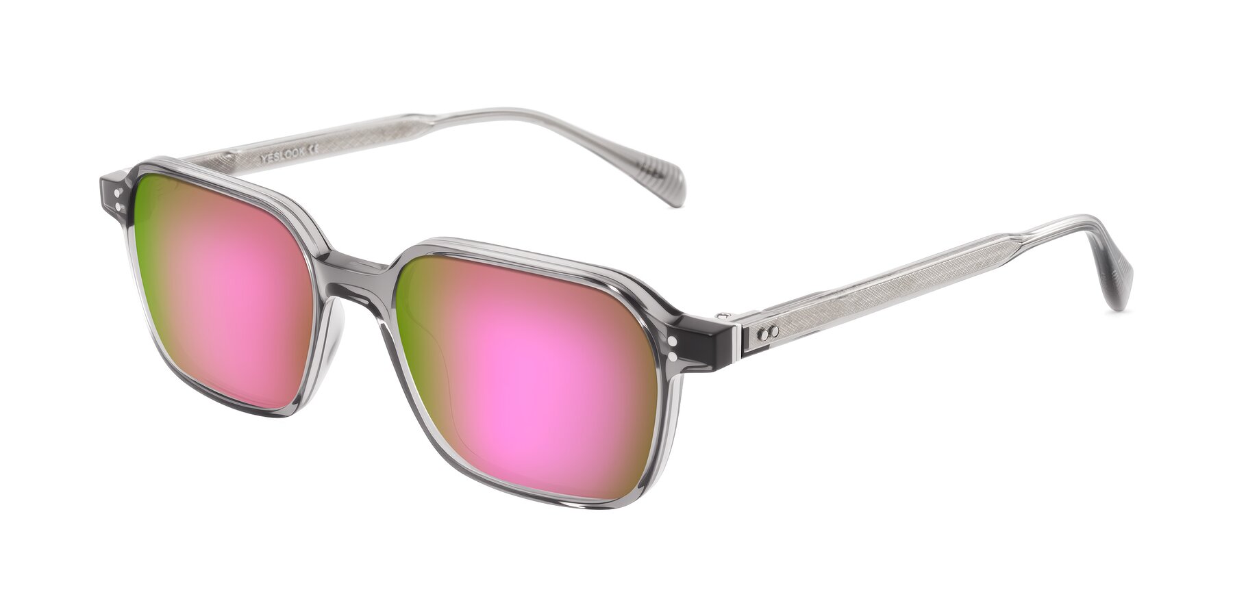 Angle of Schwedts in Gray with Pink Mirrored Lenses