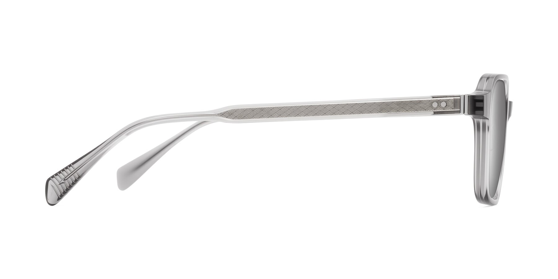 Side of Schwedts in Gray with Silver Mirrored Lenses