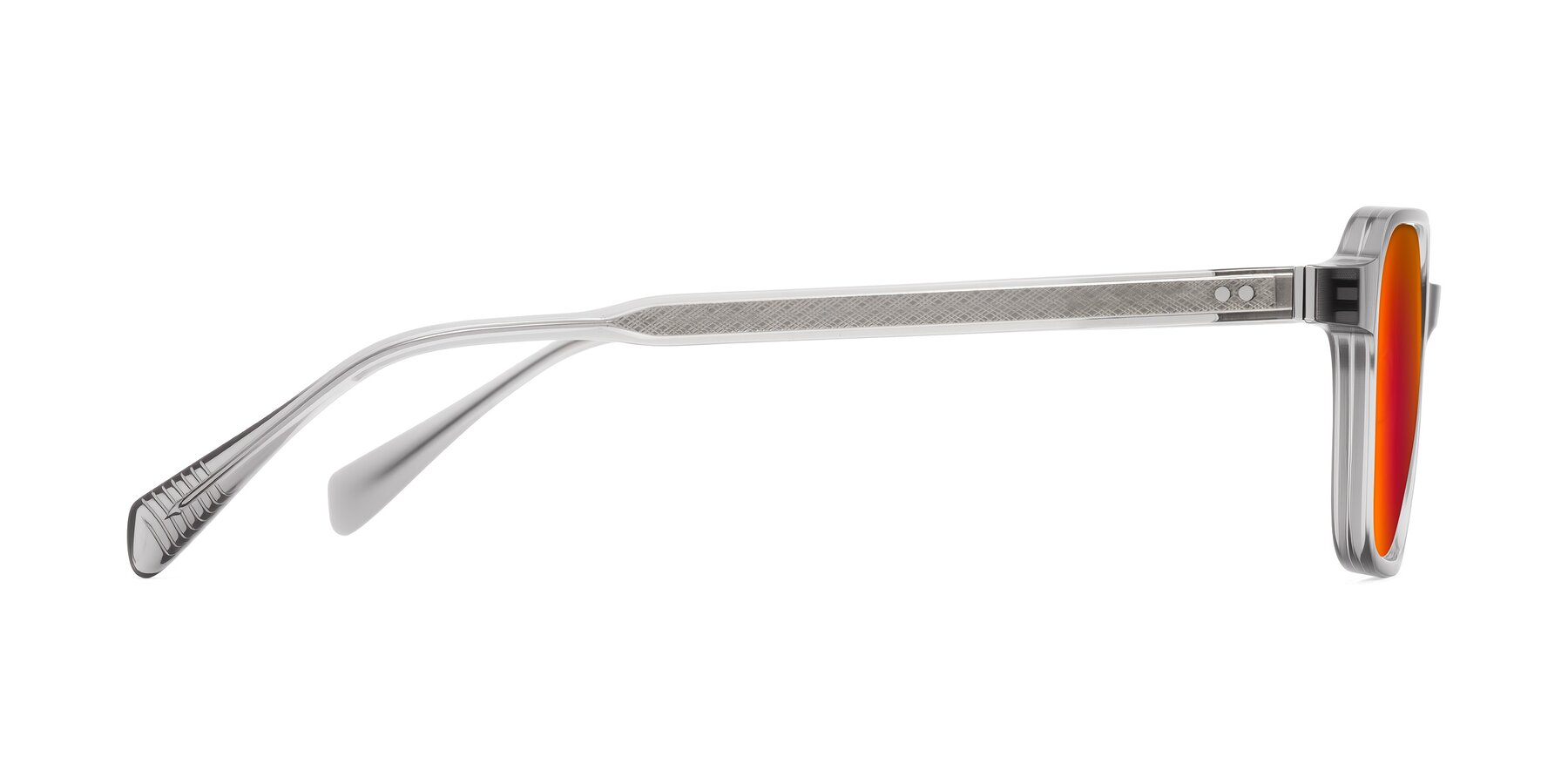 Side of Schwedts in Gray with Red Gold Mirrored Lenses