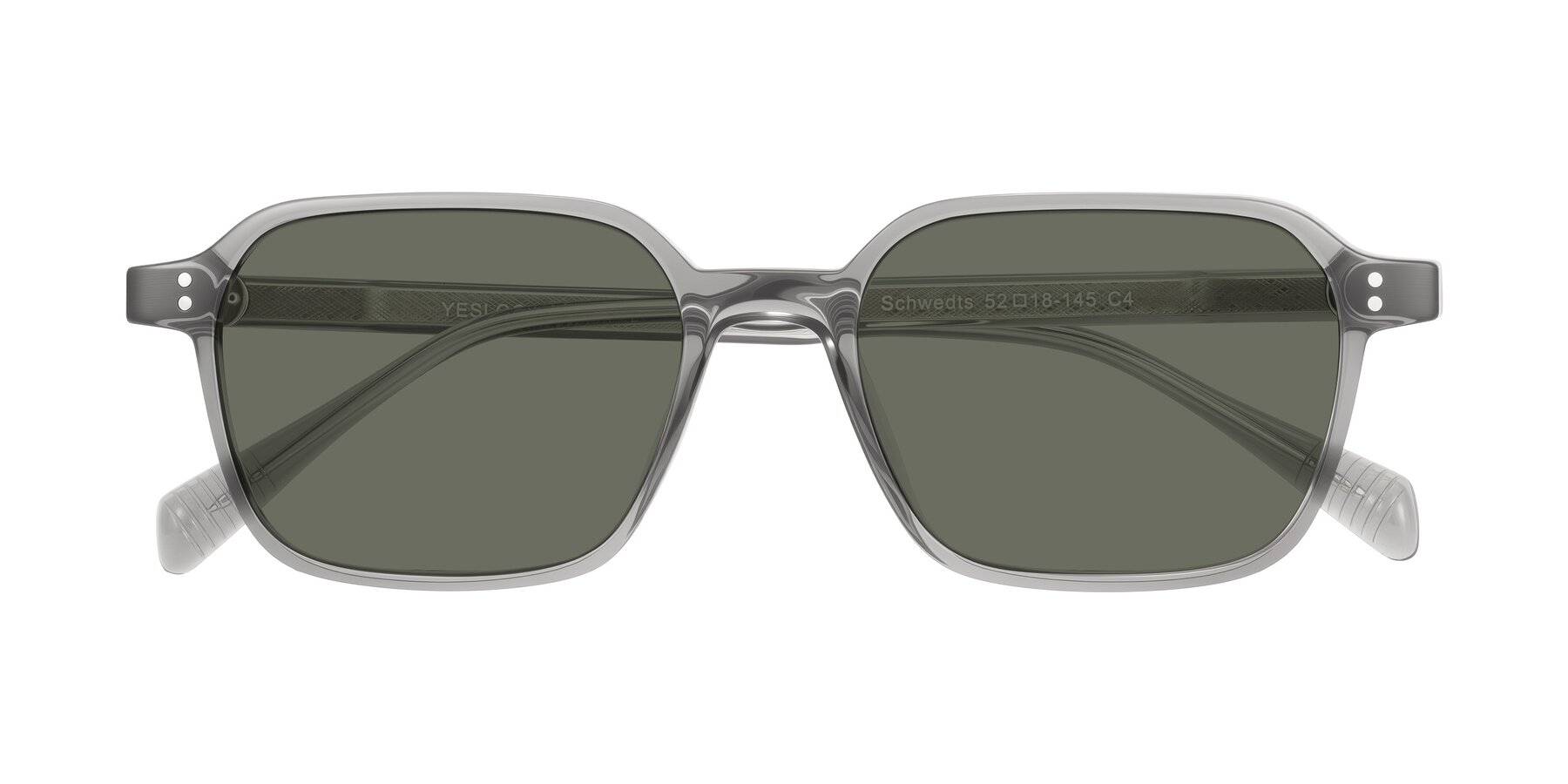 Folded Front of Schwedts in Gray with Gray Polarized Lenses