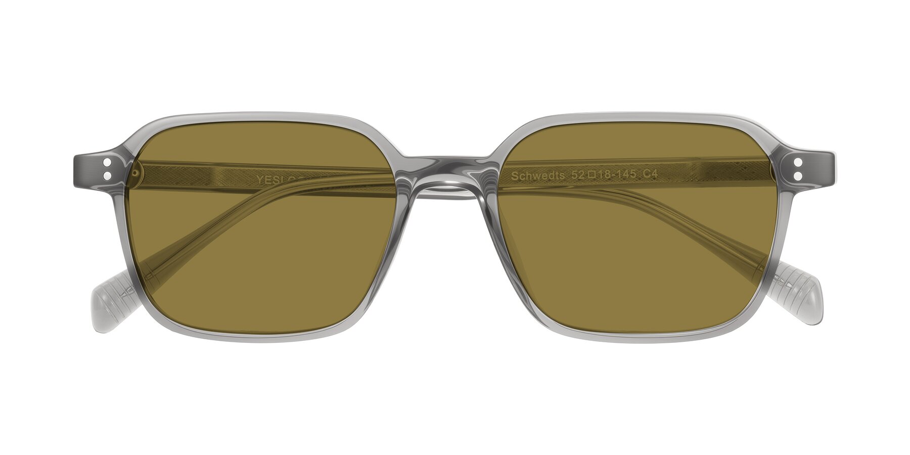 Folded Front of Schwedts in Gray with Brown Polarized Lenses