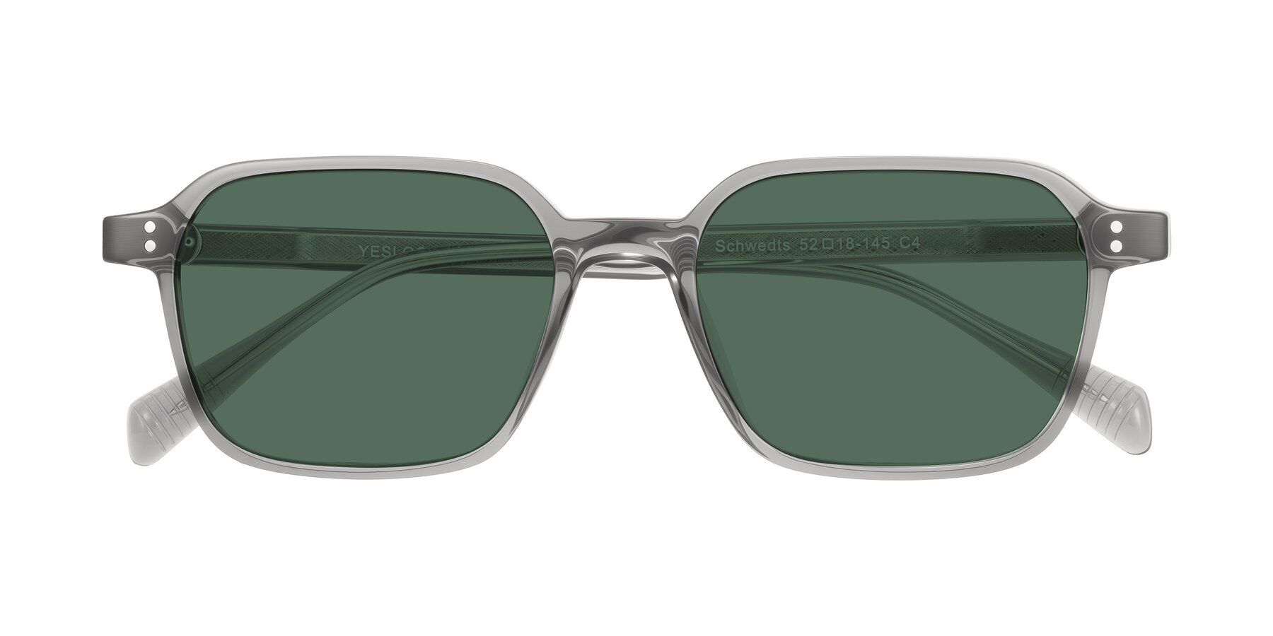 Folded Front of Schwedts in Gray with Green Polarized Lenses